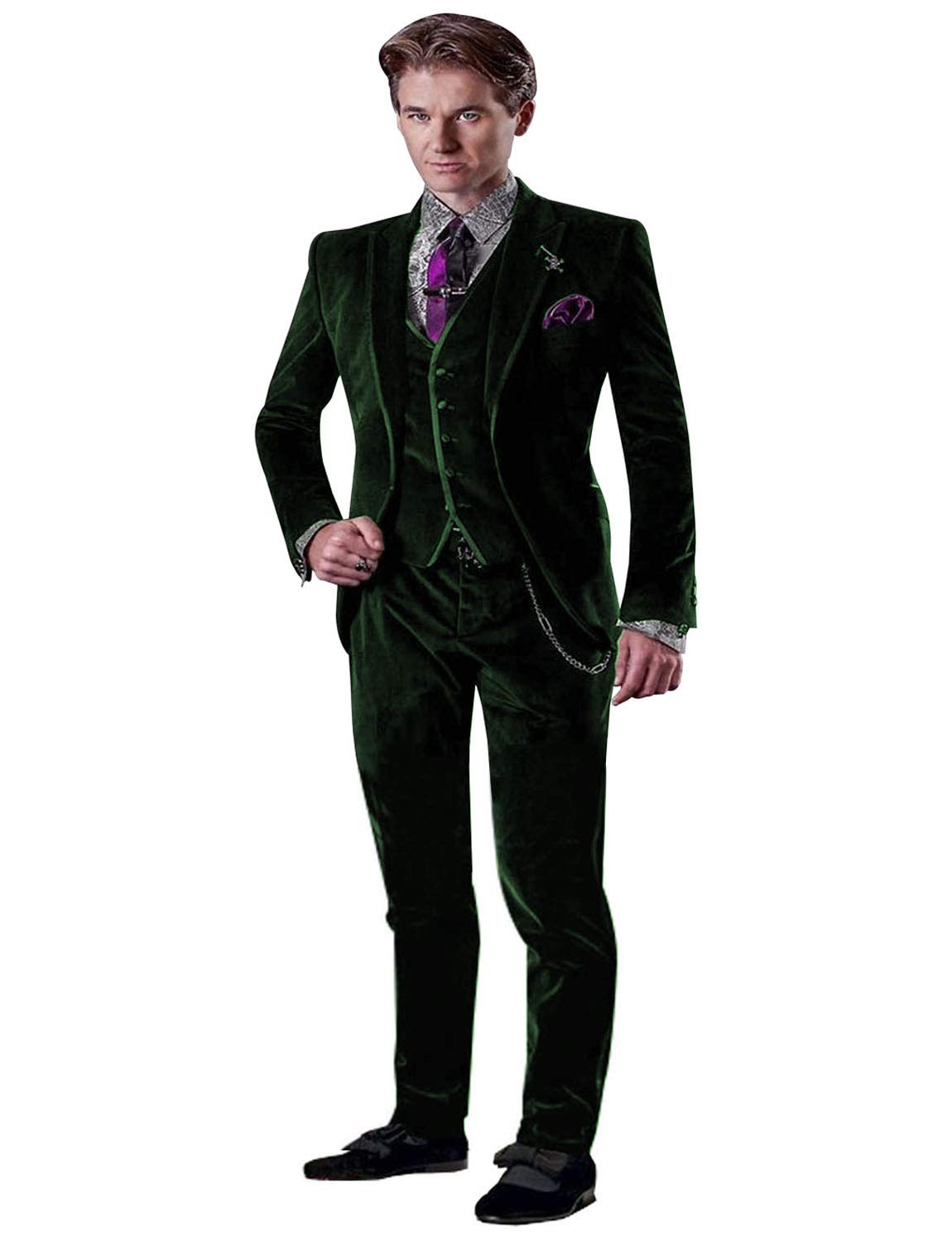 Men's Velvet Suit Set - Peak Lapel Blazer & Pants | Formal Tuxedo for Weddings, Parties & Special Occasions | Premium Velvet Evening Wear