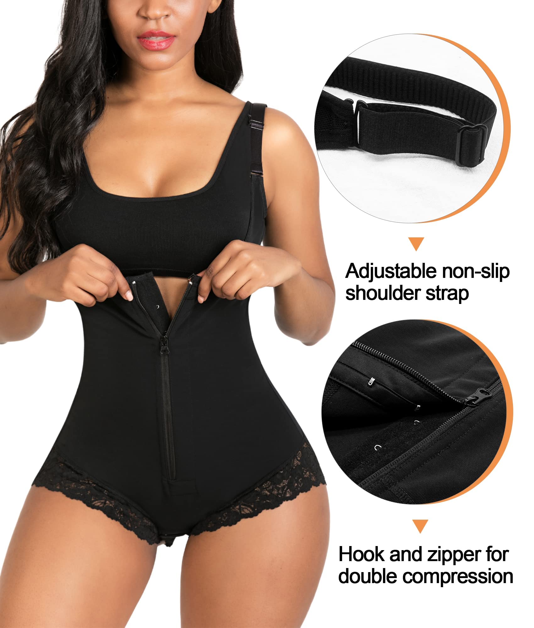 SHAPERX Women's Colombian Shapewear - Postpartum Tummy Control Bodysuit with Butt Lifting Effect | Slimming Underwear for Daily Wear, Special Occasions & Post-Pregnancy Recovery