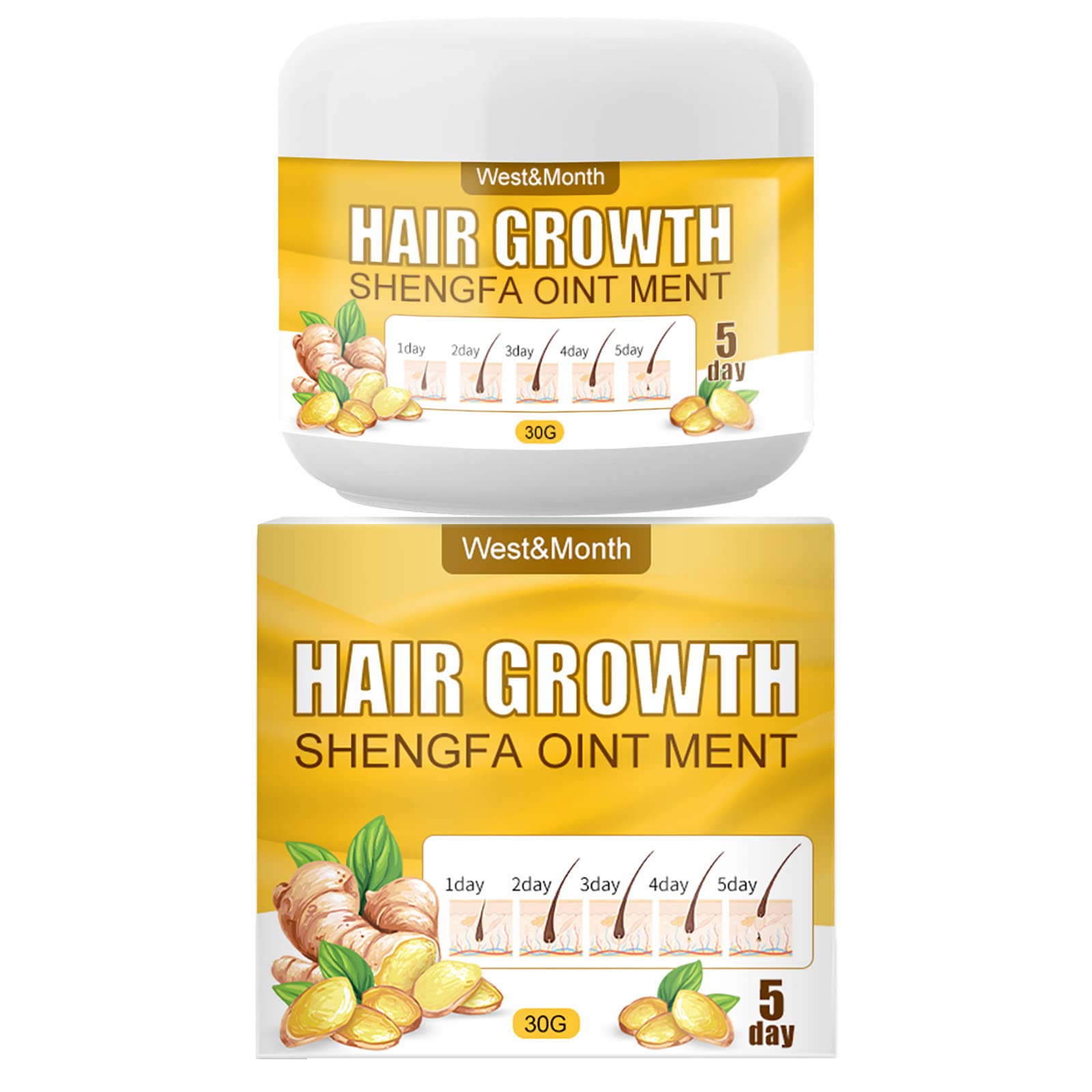 QICHA Ginger Hair Growth Shampoo - Natural Hair Loss Treatment for Thicker, Longer Hair (30g) | Promotes Hair Regrowth & Reduces Shedding - Ideal for Men & Women with Thinning Hair