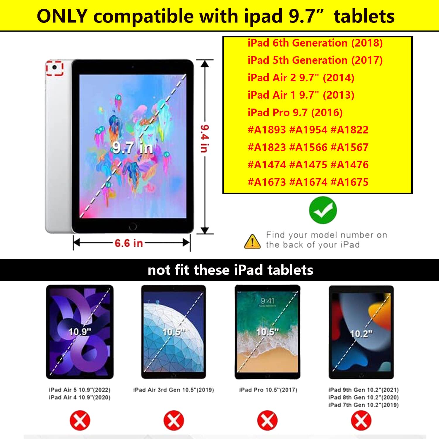 Premium PU Leather Smart Case for iPad 6th/5th Gen 9.7