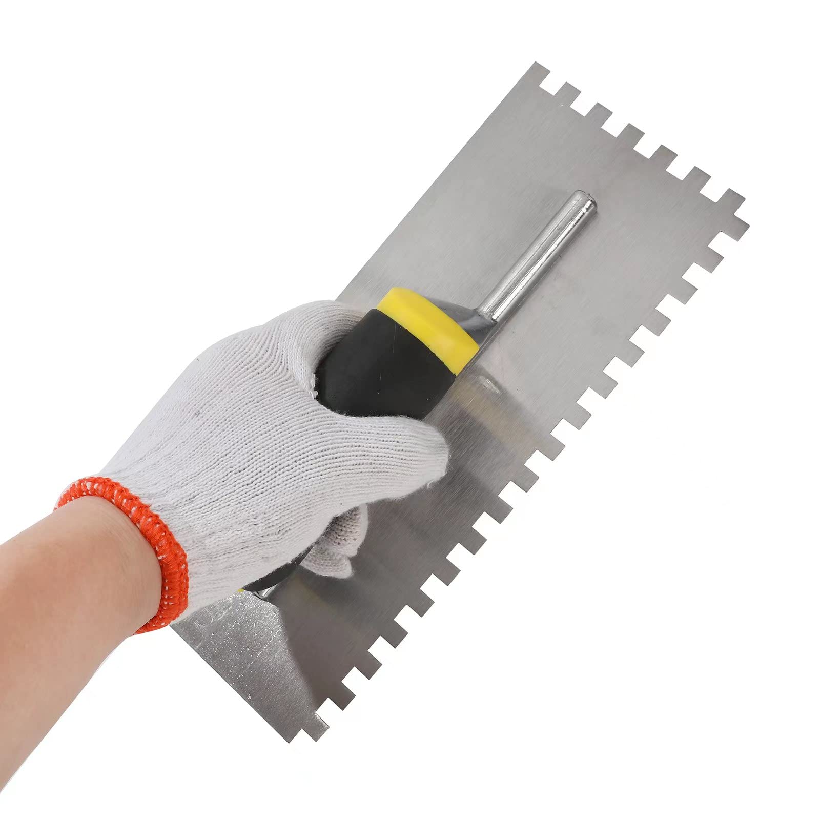 4-Piece Concrete Tool Set - Plastering Trowel with SQ Teeth, V Teeth Trowel, 11