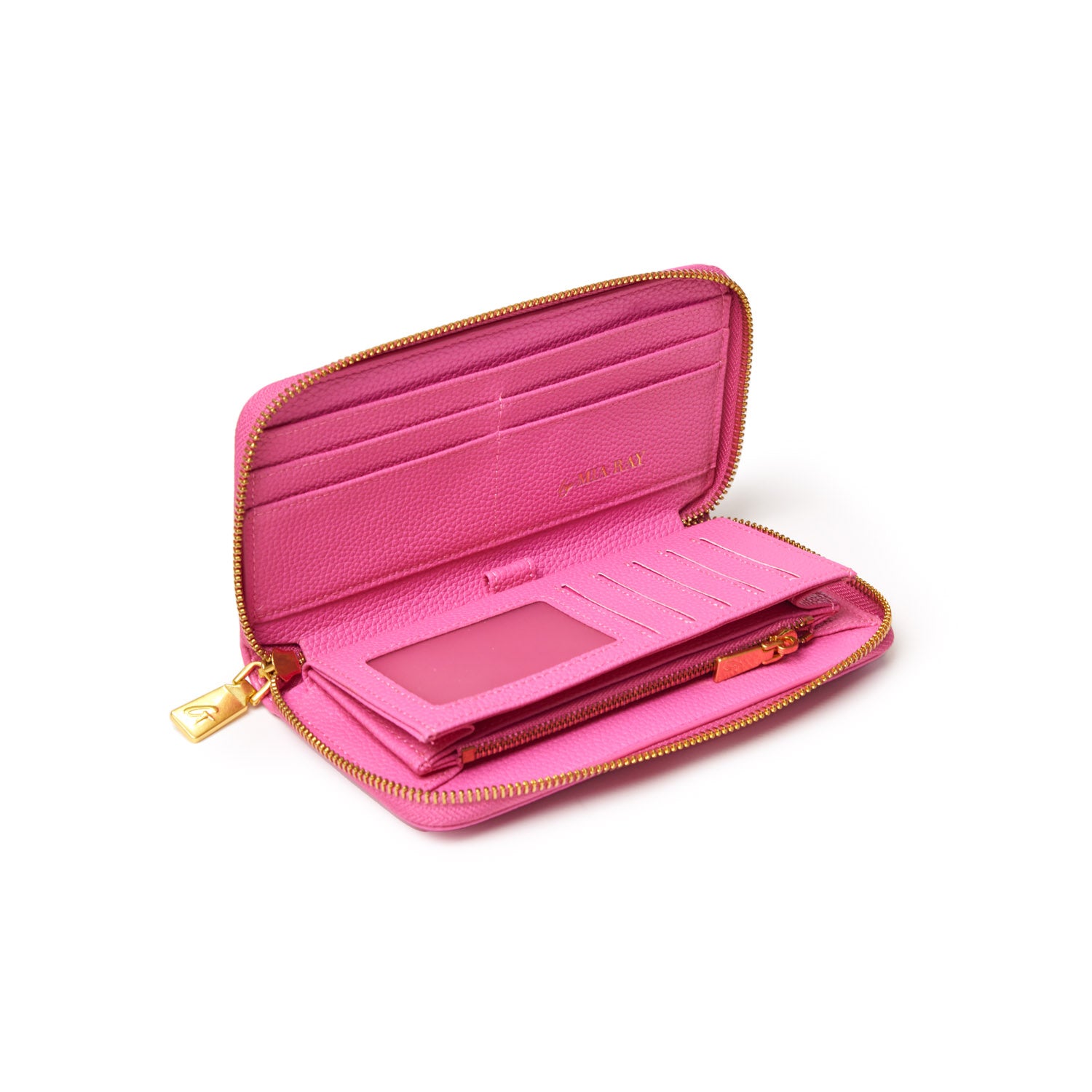 Standard Pebble Wallet - Slim RFID Blocking Minimalist Wallet for Women & Men - Hot Pink - Perfect for Travel, Shopping & Everyday Use