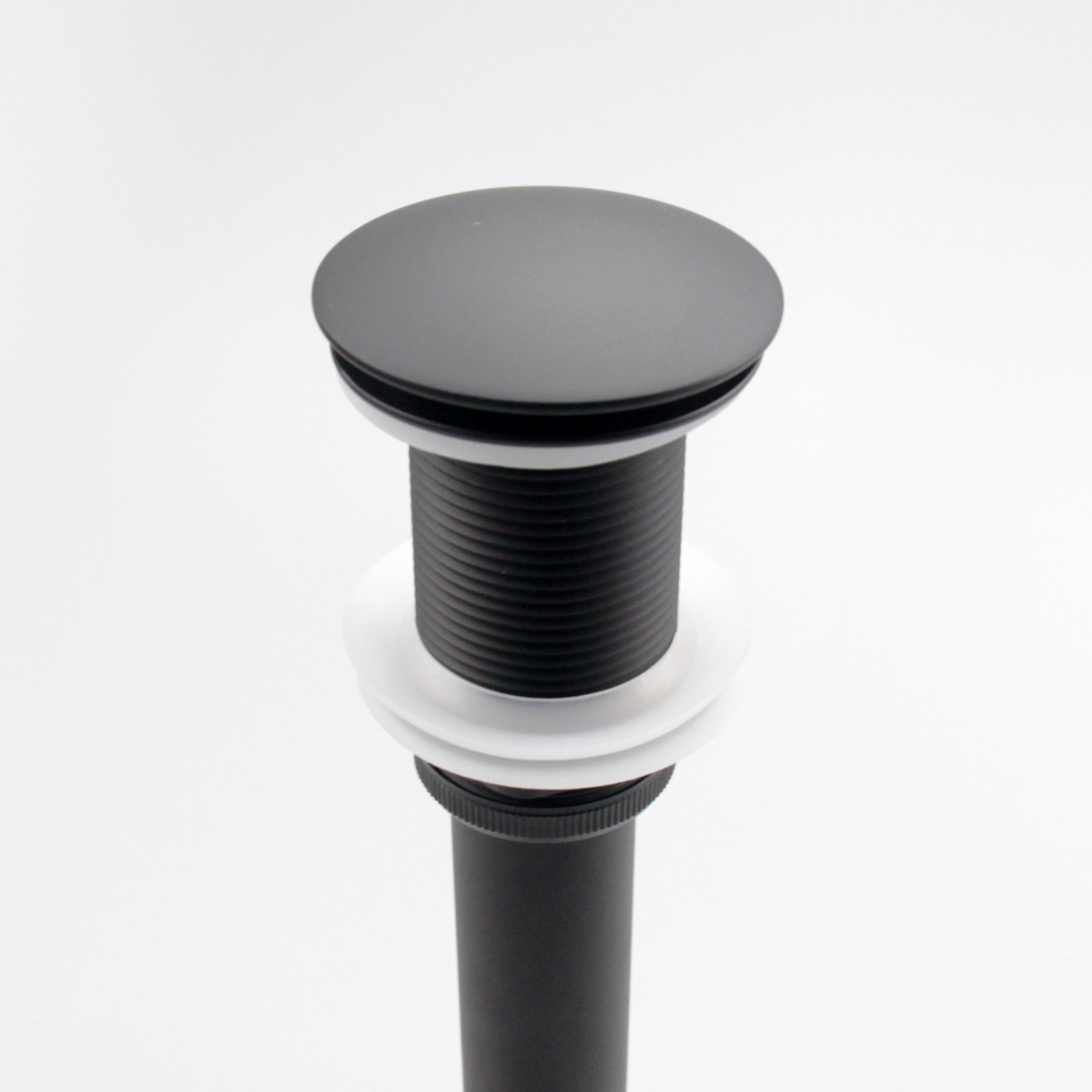 Black Pop-Up Drain Stopper Without Overflow for Bathroom Vessel Sink - Perfect for Modern Vanity & Lavatory Sink Drainage Solutions