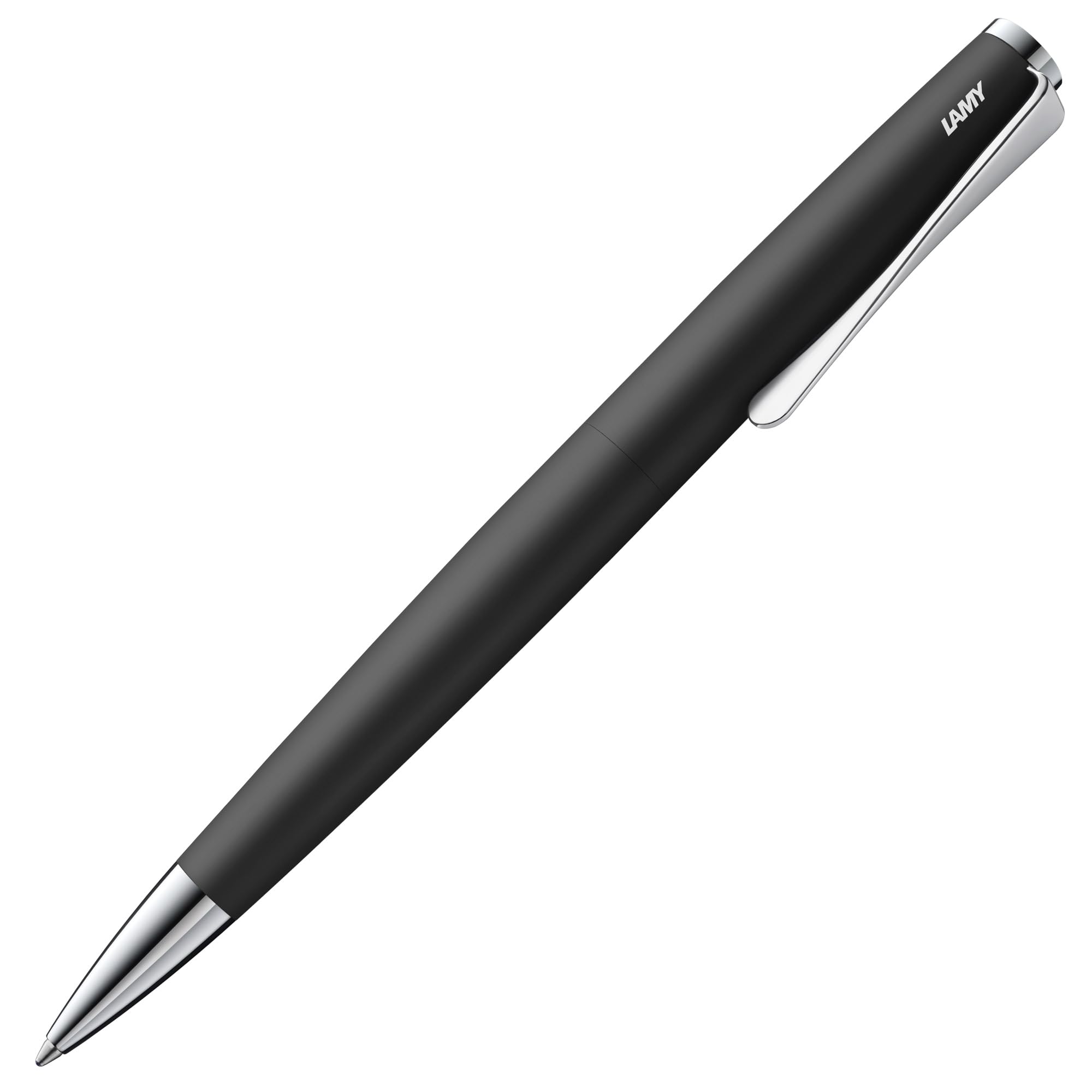 Lamy Studio Black Ballpoint Pen - Elegant Stainless Steel Casing with Propeller Clip - Includes M16 Black Ink Refill - Perfect for Office, School & Professional Writing