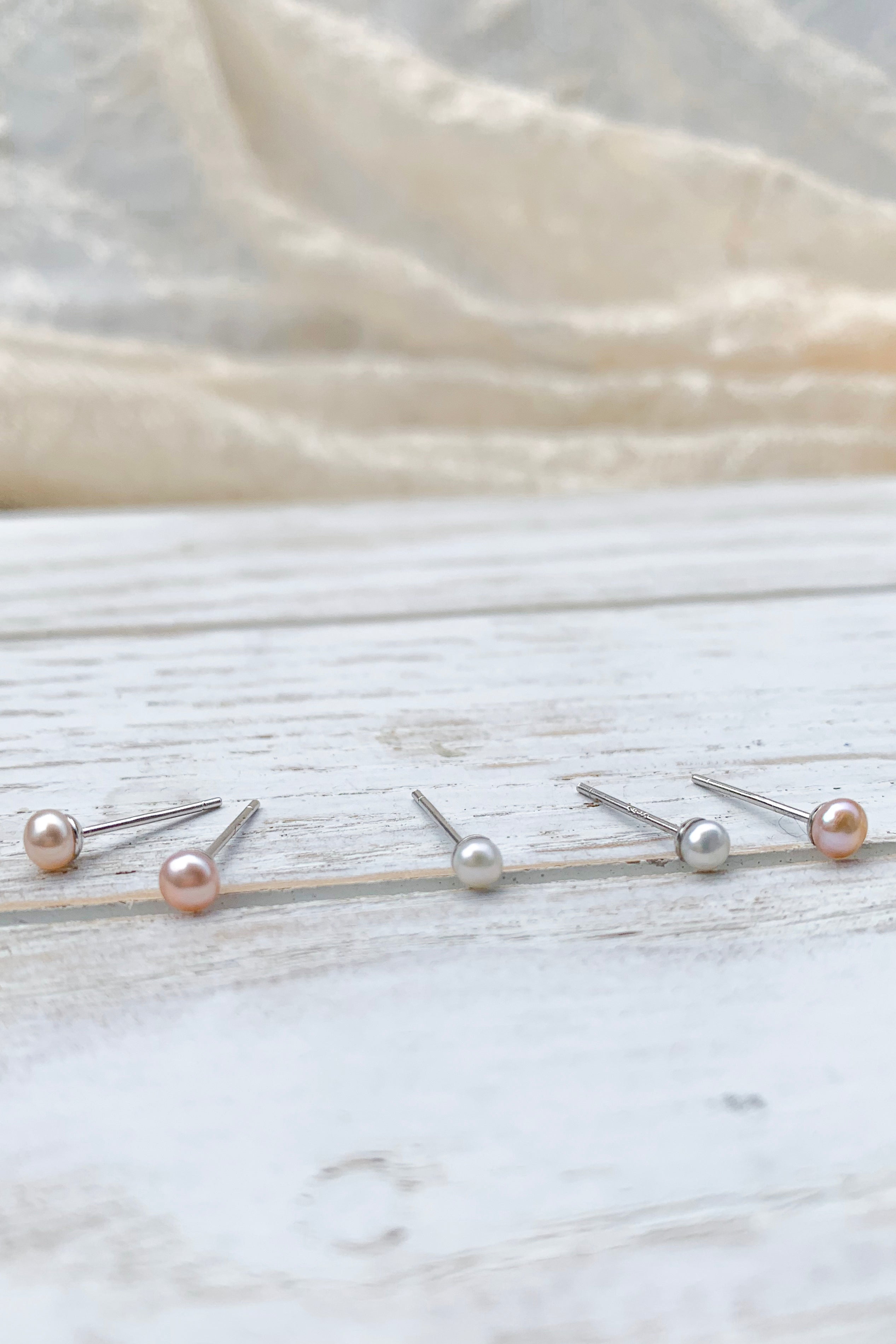 3mm Freshwater Pearl Stud Earrings for Women - Classic Elegant Bridal Party Gifts, Wedding Jewelry, Anniversary Present & Everyday Wear
