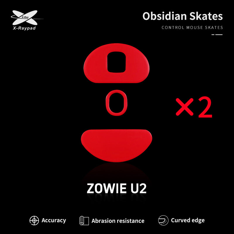 X Raypad Obsidian Mouse Skates - Ultra Smooth Glide for Zowie U2 Wireless, FK2 DW, ZA13 DW, S2 DW - Perfect for Gaming & Esports Performance