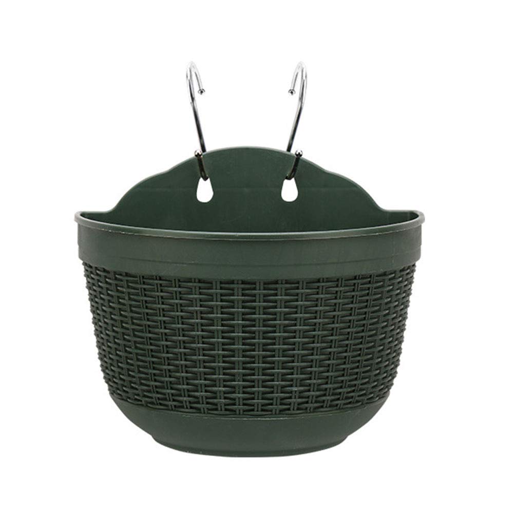 NUZYZ Hanging Flower Pot - Rattan Wicker Wall Planter Basket for Indoor Outdoor Balcony Garden Decor | Perfect for Herbs, Succulents, and Small Plants