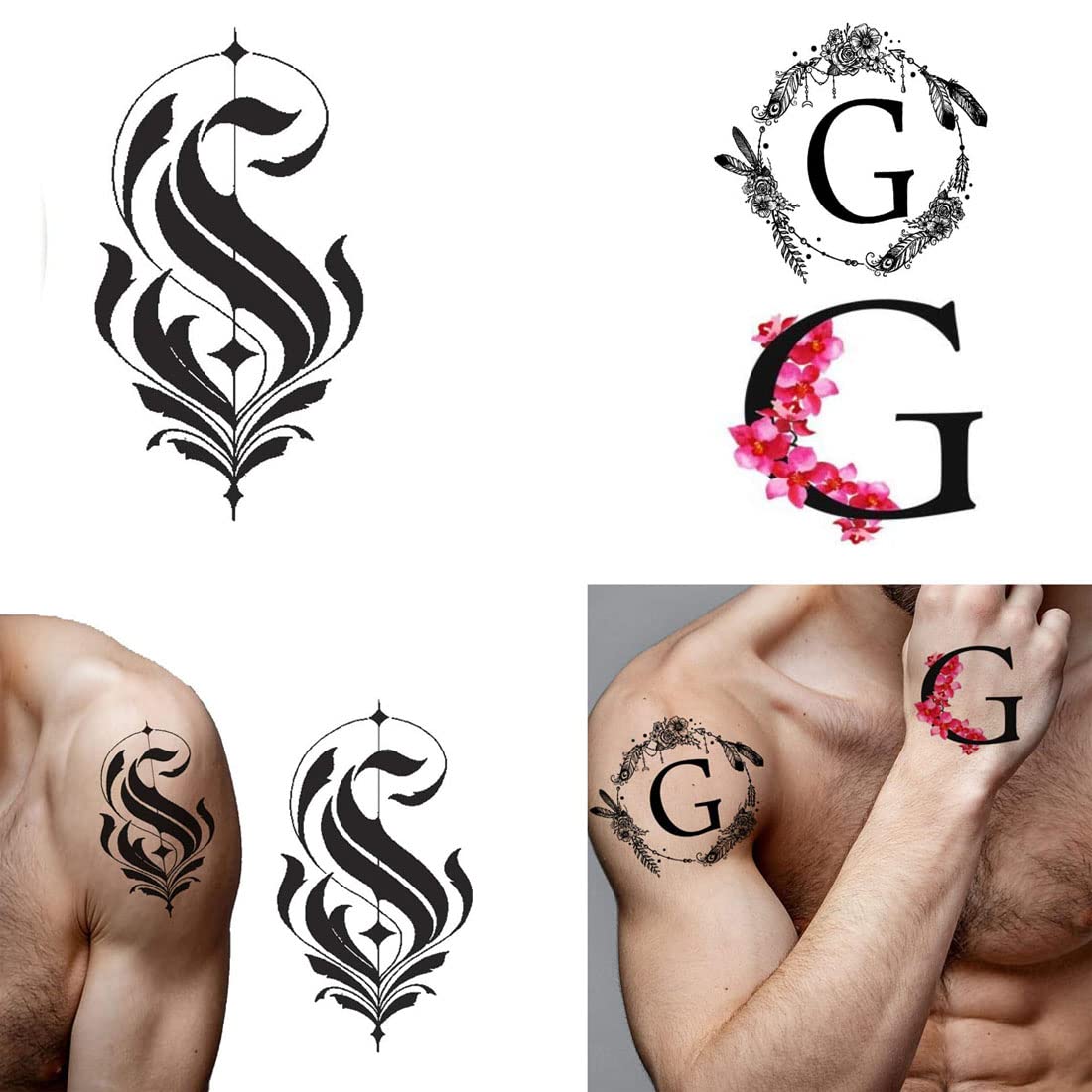 Waterproof Temporary Letter T Tattoos for Boys & Girls - Pack of 2 | Fun Body Art for Parties, Halloween & Summer Activities
