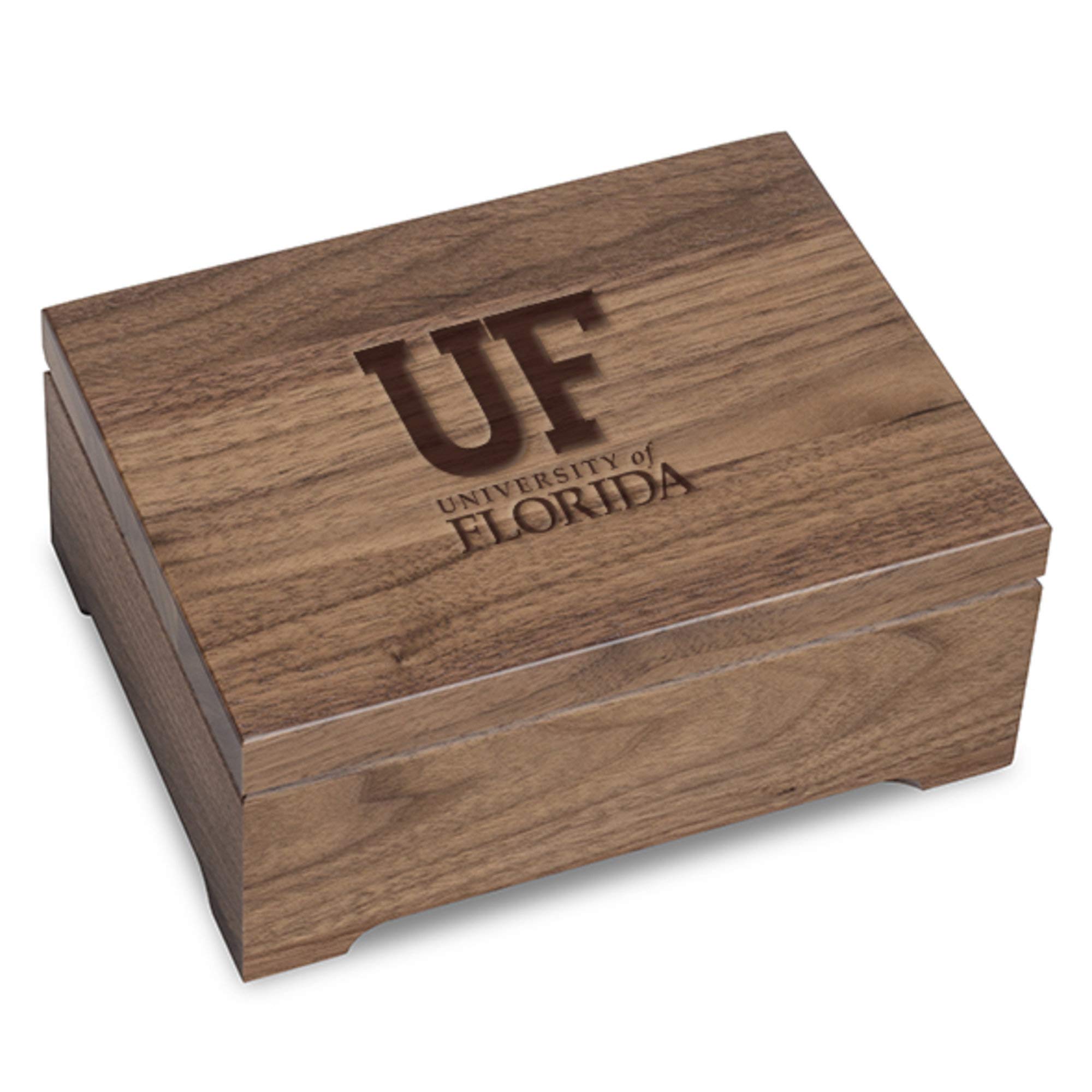 University of Florida Solid Walnut Desk Box - Wooden Keepsake Box for Graduation Gifts, Office Organization & Home Decor (UF Alumni Collection)