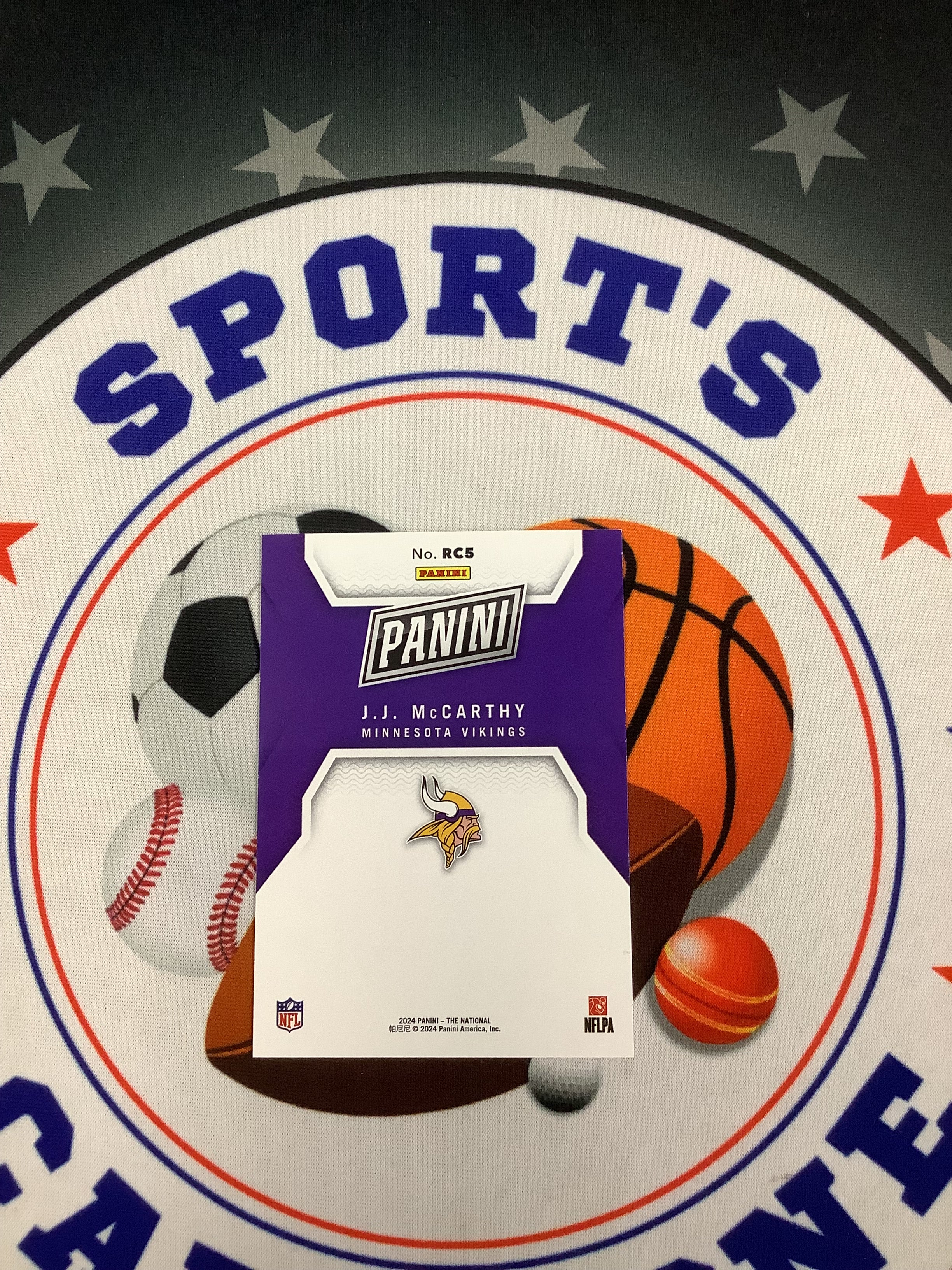 2024 Panini National Orange JJ McCarthy Rookie Card #/199 - Limited Edition Collectible for Football Fans & Sports Memorabilia Enthusiasts