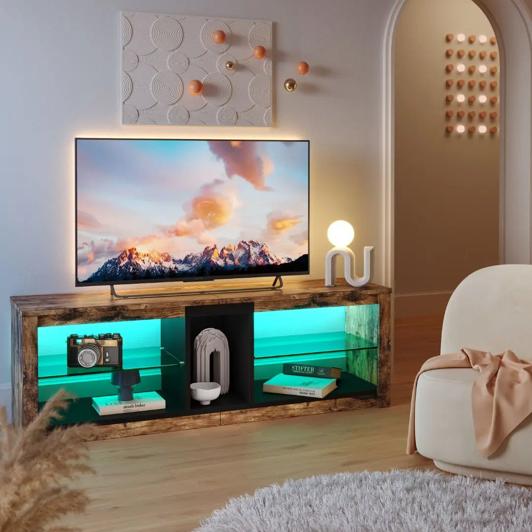 Bestier 65/70 Inch LED Gaming TV Stand - Modern Entertainment Center with Storage & RGB Lights for Living Room, Bedroom & Game Room