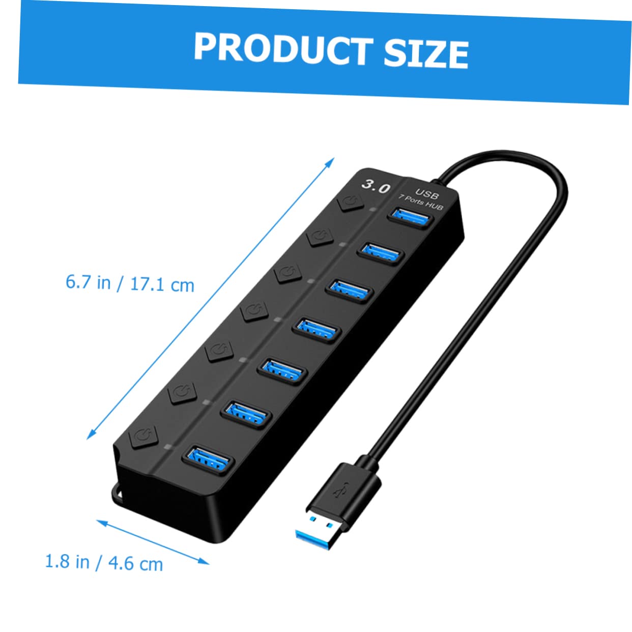Jojofuny 3-Port USB Hub for Laptop - Multi USB Port Expander, Splitter & Adapter for PC, Mac & More - Perfect for Home Office, Gaming & Travel Accessories