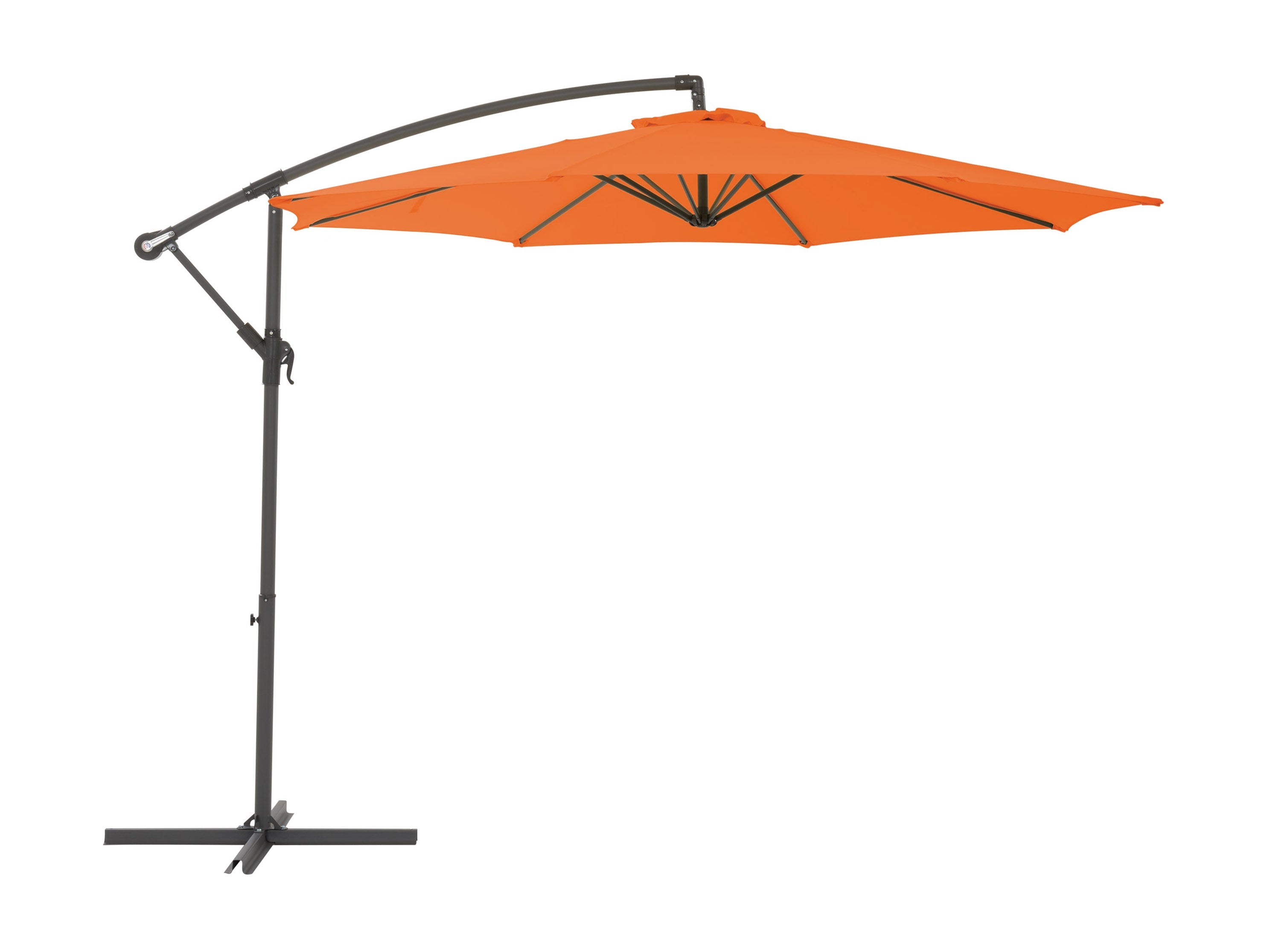 9.5ft Tilting Offset Patio Umbrella - Adjustable Cantilever Outdoor Umbrella with Wind Vent, UV Protection & Sturdy Steel Frame (Orange) - Perfect for Poolside, Backyard, Deck, and Outdoor Dining Areas