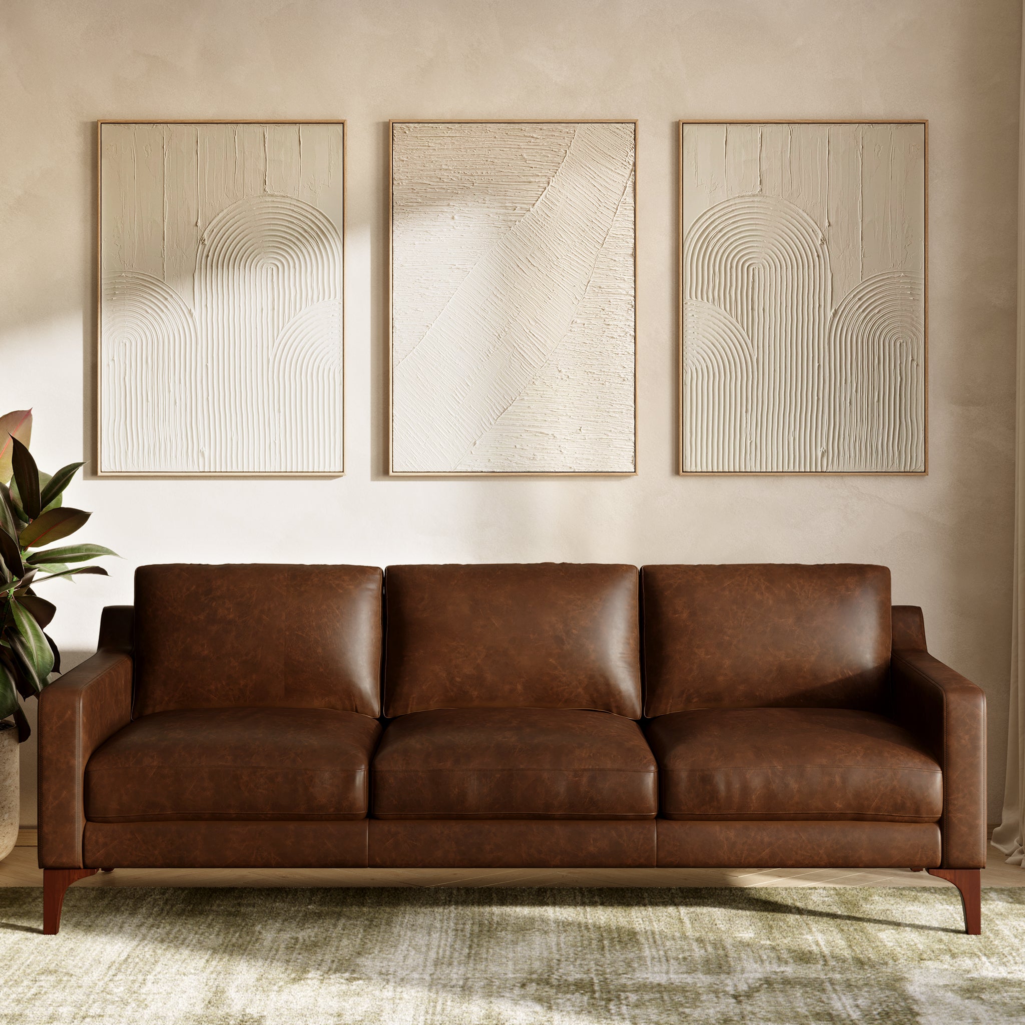 Luxury Sorrento Genuine Leather Sofa - Modern Comfort for Living Room, Office & Lounge - Perfect for Home Decor & Relaxation