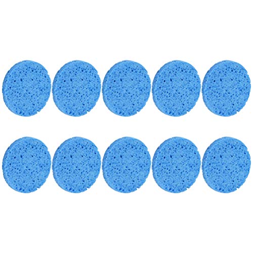 10pcs Natural Cellulose Makeup Sponges for Foundation & Blending | Compressed Facial Sponge for Quick Clean & Makeup Removal | Soft & Reusable Beauty Blender (Blue) | Perfect for Daily Makeup & Travel
