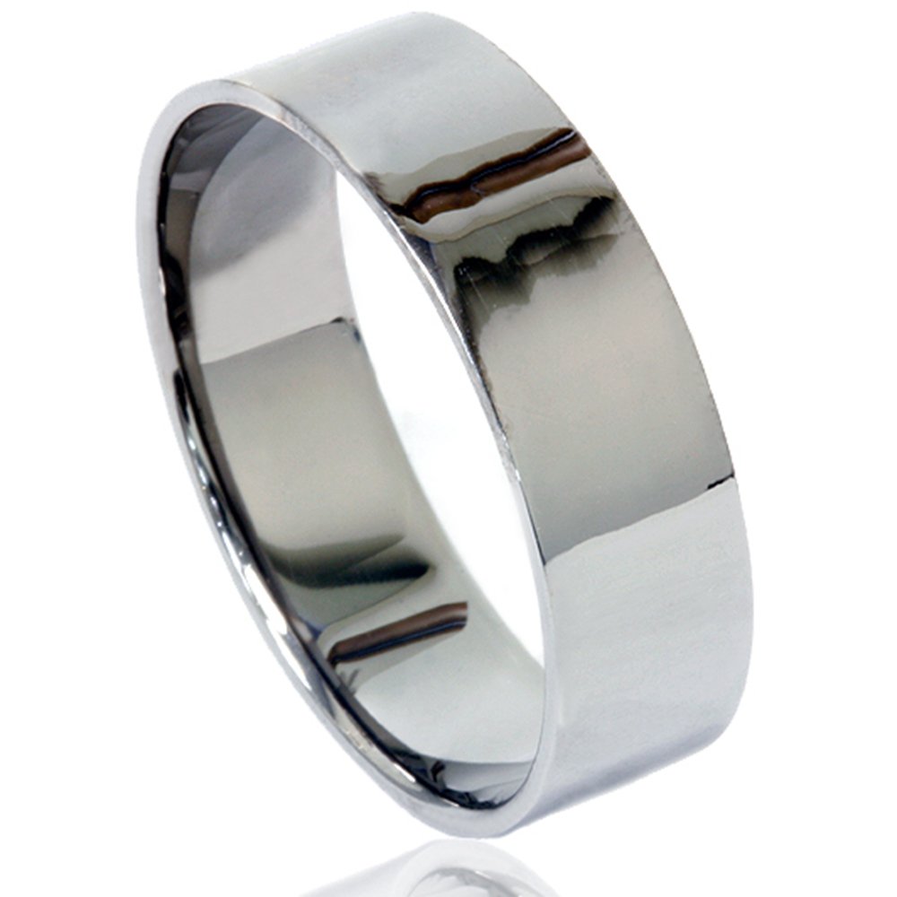 Men's Black Gold 6mm Flat Polished Wedding Band Ring - Classic Comfort Fit for Engagement, Anniversary & Everyday Wear