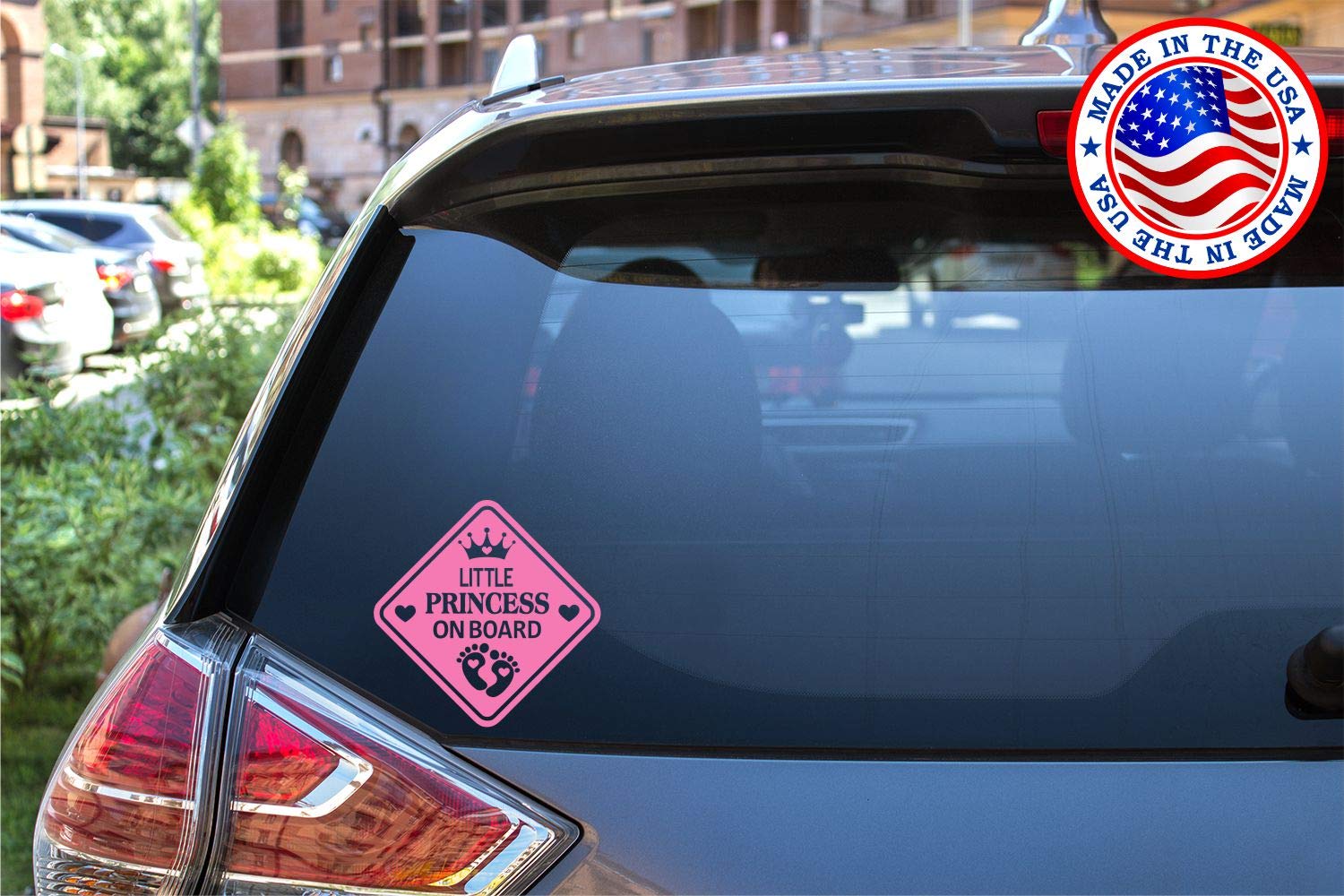 Little Princess On Board Vinyl Car Sticker - 5.5 x 5.5 Inch Light Pink Decal for Cars, Trucks, Vans, Walls & Laptops - Perfect for Baby Announcements, Gender Reveals & Nursery Decor