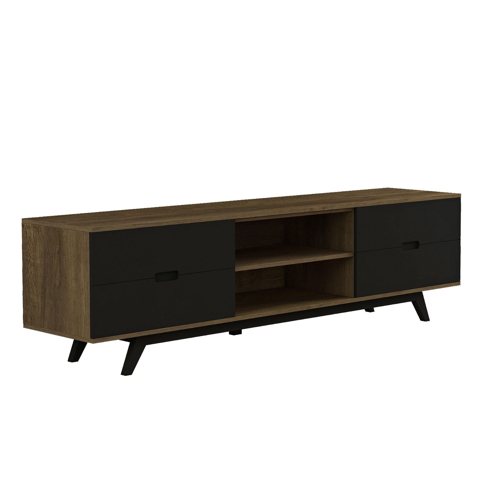 Tauris NOVA 1800 Dark Oak TV Stand Entertainment Center - Modern Media Console for Living Room, Home Theater & Gaming Setup