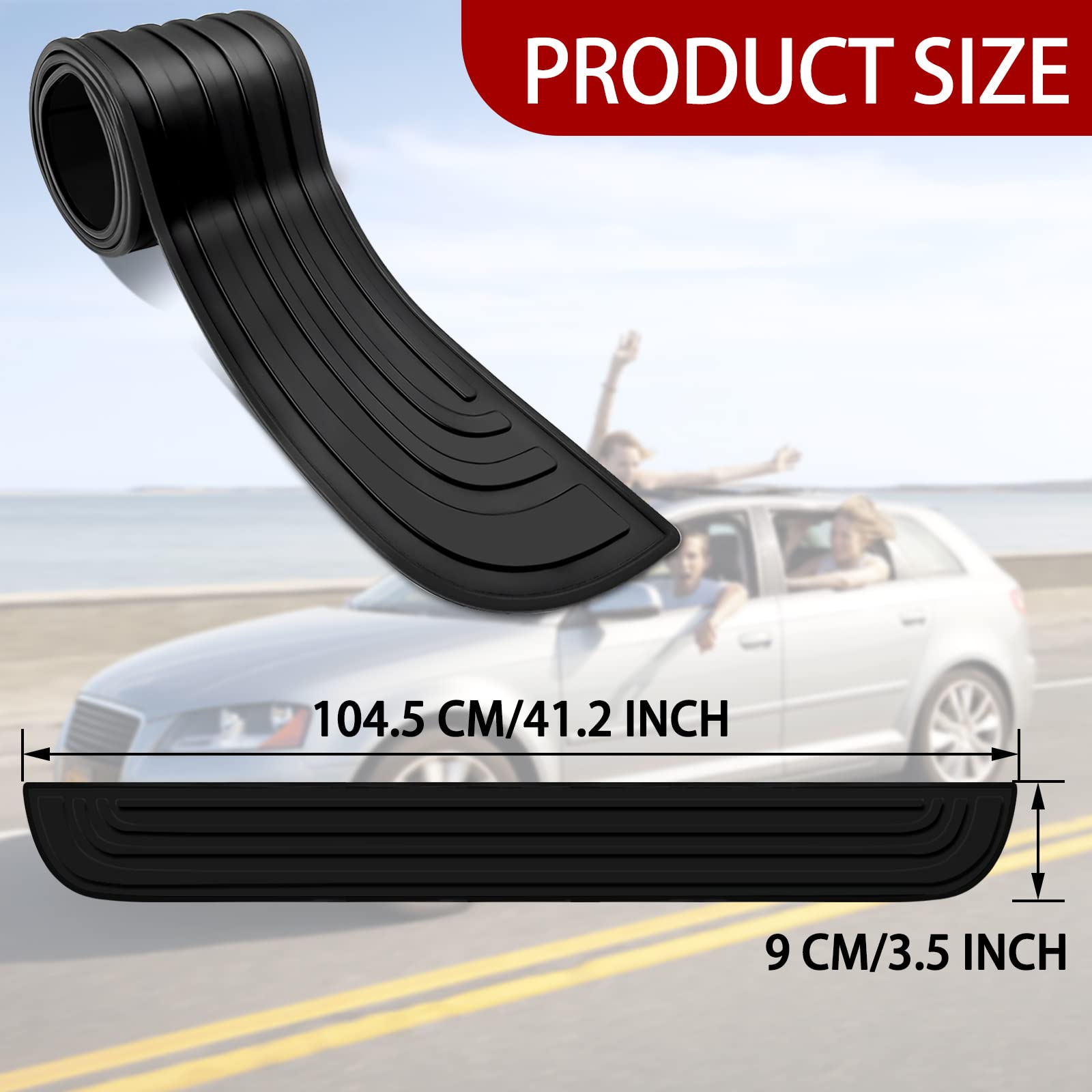 Rear Bumper Protector - Self-Adhesive Viscose Natural Rubber Car Bumper Guard for Most Vehicle Models | Durable Exterior Accessories for Parking Protection & Scratch Prevention