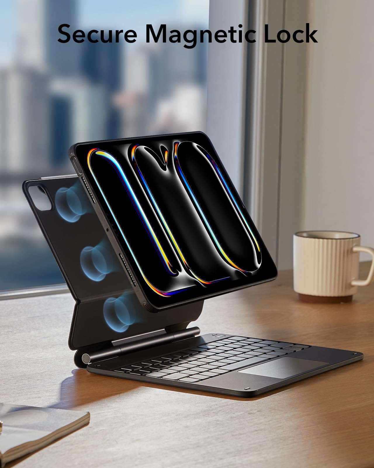 ESR iPad Pro 11 Inch Keyboard Case (2024 M4 & 5th Gen) - Magnetic Stand, 360° Protection, Removable Cover for Portrait/Landscape Modes | Perfect for Work, Travel & Home Office Use | Rebound 360 Series in Black