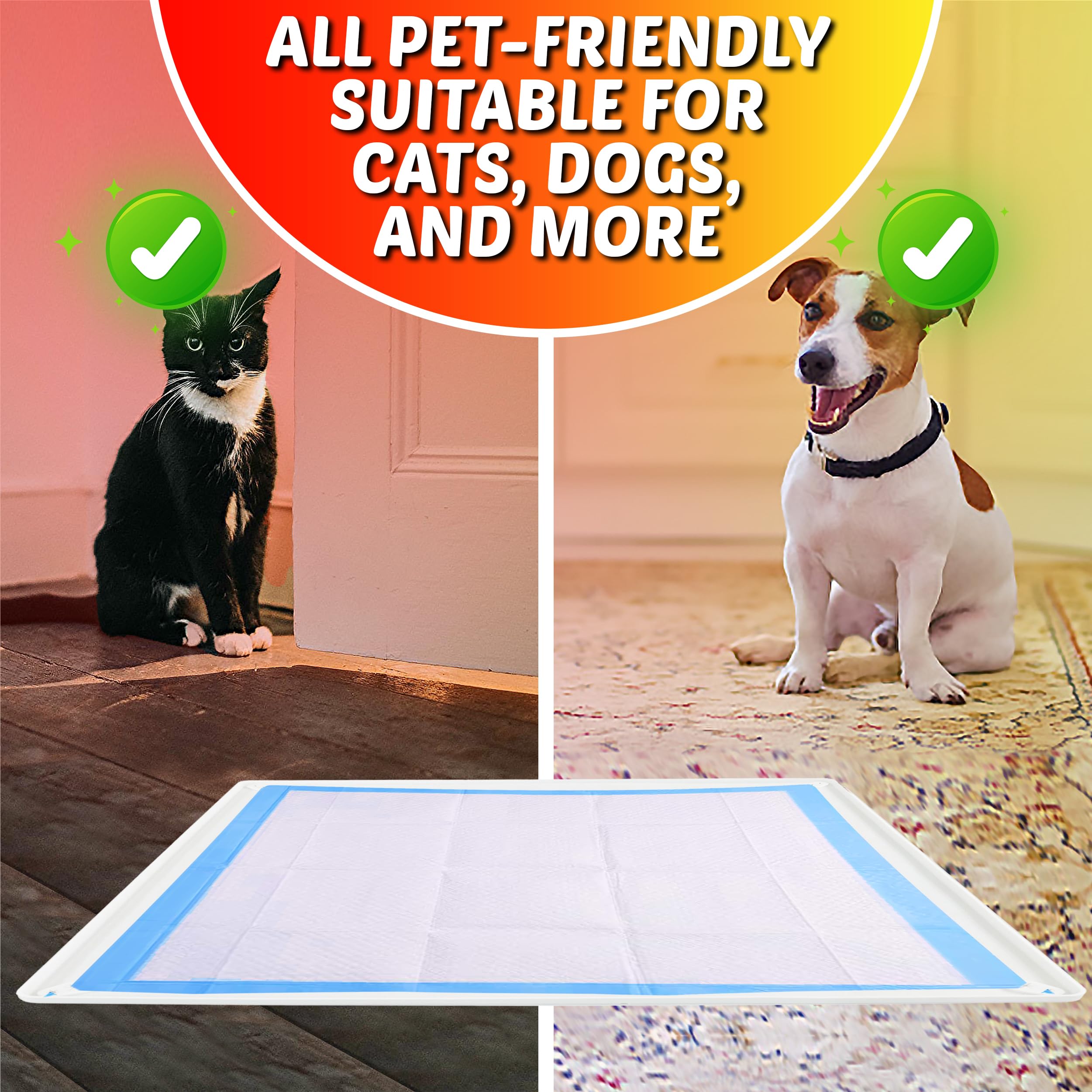 Skywin Dog Pee Pad Holder for 28 x 34 Inch Puppy Training Pads - Non-Slip Silicone Wee Wee Pad Tray with No Spill Design - Easy to Clean & Store Pet Potty Training Accessories (White) - Perfect for Puppy Housebreaking, Crate Training & Indoor Pet Bathroom Use