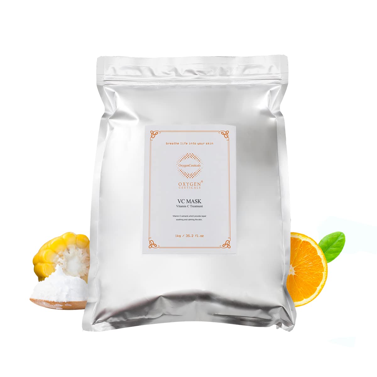 Premium Vitamin C Peel-Off Algae Mask - Deep Cleansing & Purifying Treatment for Glowing Skin (1kg, 33 Packs) | Detox & Brighten Face Mask for Spa Day & Self-Care Routine