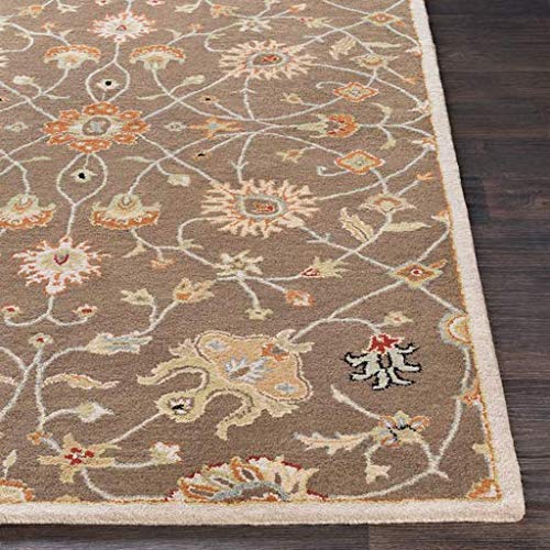 Surya Floral Traditional Area Rug 6x9 Feet Brown - Perfect for Living Room, Bedroom & Home Decor