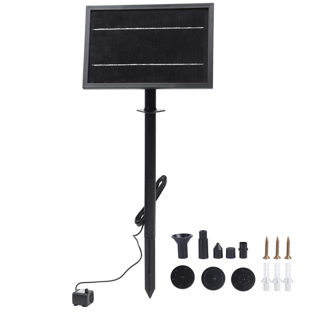 Eurobuy Solar-Powered Floating Water Fountain Pump Kit - Outdoor Garden Pond Decoration with LED Lights for Lawn, Patio, and Backyard Landscaping | Perfect for Relaxation and Aesthetic Water Features