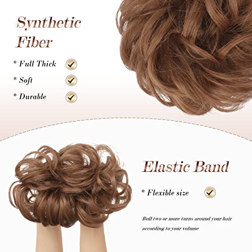 Large Curly Hair Bun Scrunchie Extension - Perfect for Ponytails, Updos & Everyday Hairstyles