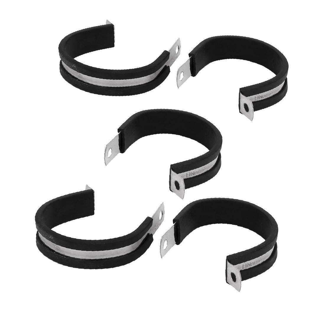 X-DREE 48mm EPDM Rubber Lined P Clips - Heavy Duty Cable Hose Pipe Clamps (5 Pack) - Secure Wire Management for Automotive, Marine & Home Organization
