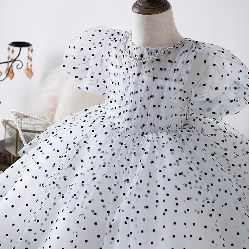 Baby Girl Dress Toddler Prom Baptism Birthday Party Dress - Polka Dot Garden Dress for Special Occasions & Photo Shoots