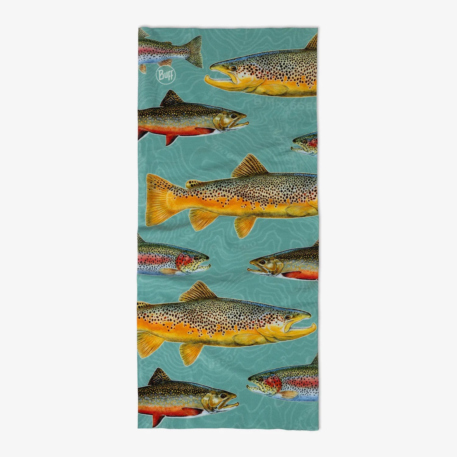 CoolNet UV® Neckwear - Amadeo Bachar Trout Multi-Pattern Cooling Scarf for Outdoor Activities, Hiking, Fishing & Sun Protection