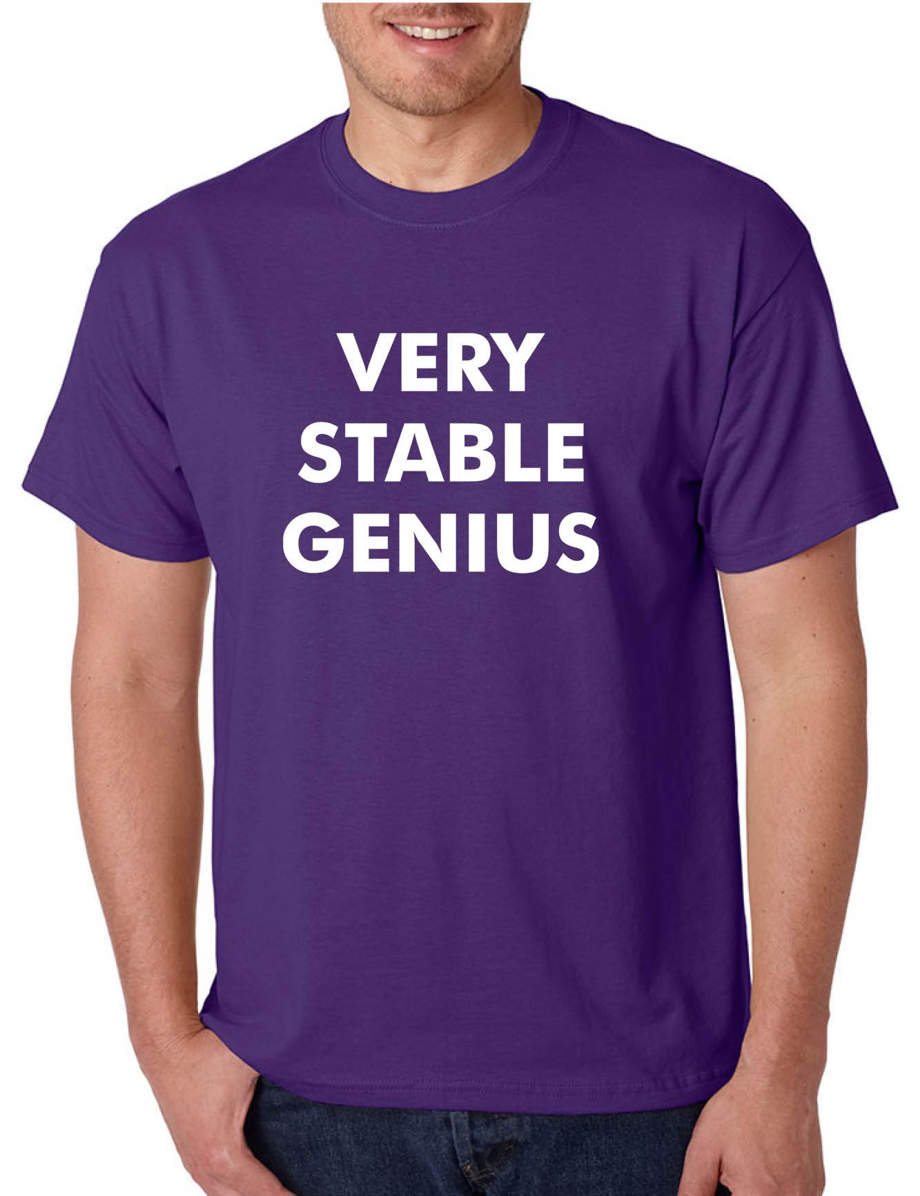 ALLNTRENDS Men's Very Stable Genius Political T-Shirt - Trendy Smart Cool Tee for Casual Wear & Political Events
