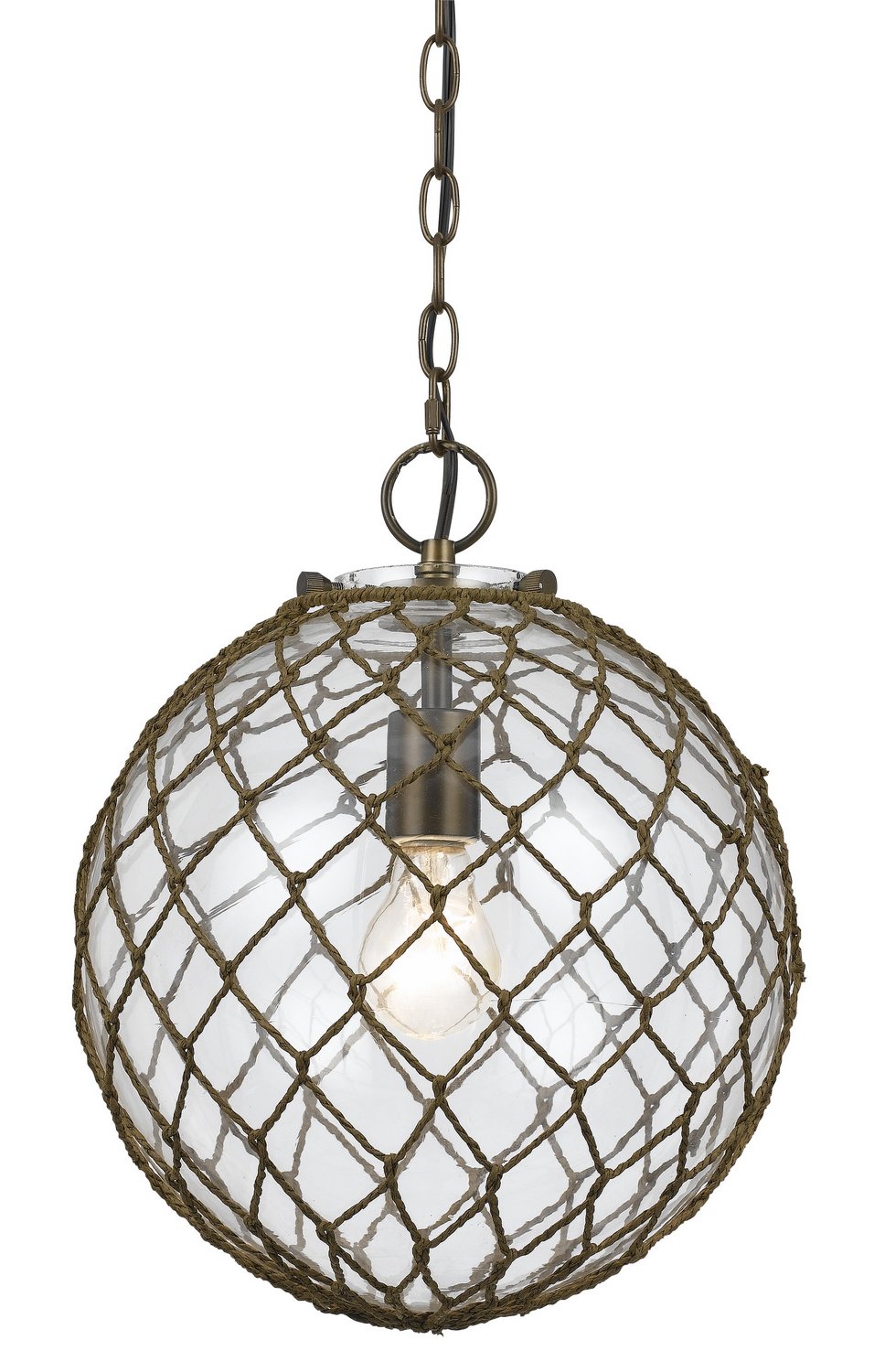 Cal Lighting FX-3576/1P Glass Pendant Light Fixture - Modern Clear Glass Shade with Chrome Finish - Perfect for Kitchen Island, Dining Room, or Entryway Lighting