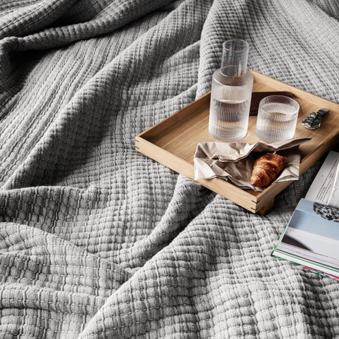 Ferm Living Daze Bedspread - Premium Cotton Bed Cover for Modern Bedrooms | Soft & Stylish Quilt for Master Bed, Guest Room & Cozy Home Decor