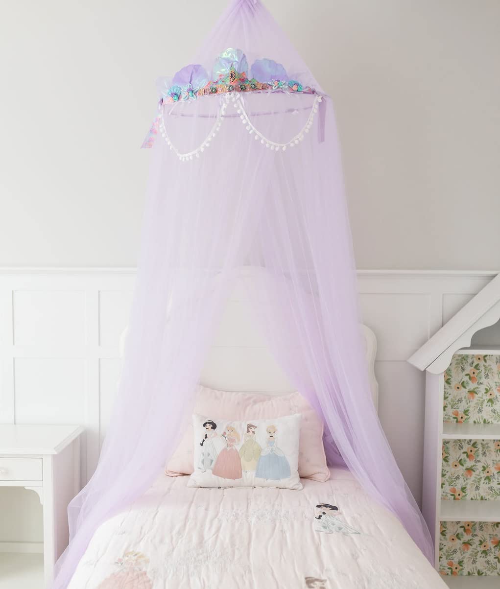 Mermaid Princess Bed Canopy for Girls - Kids Mermaid Themed Bed Netting - Hanging Reading Nook Canopy for Girls' Room - Queen Size Bed Canopy with Free E-Book | Perfect for Bedroom Decor, Playtime & Cozy Reading Space