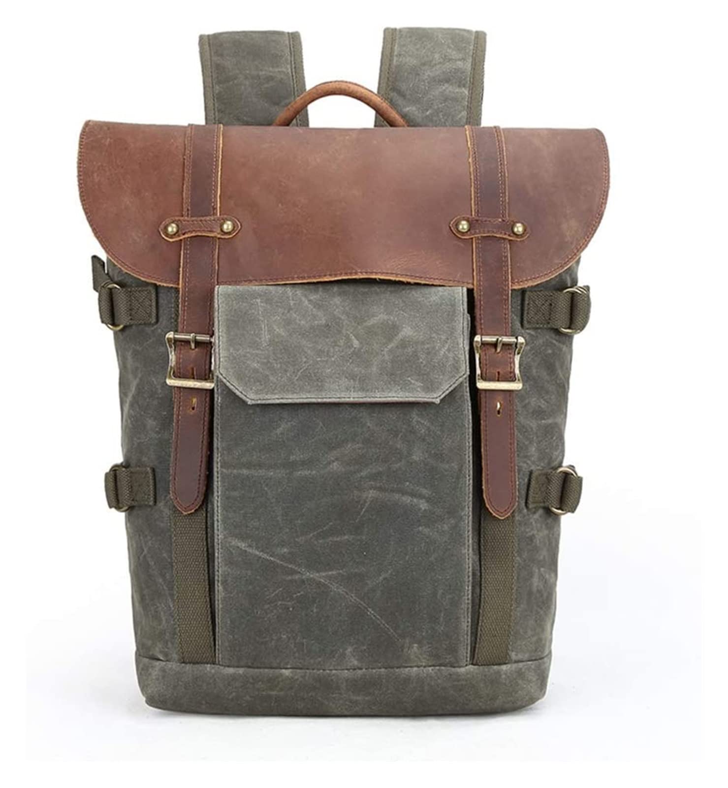 **Waterproof Canvas DSLR Camera Backpack - Durable Travel Shoulder Bag for Outdoor Photography (40x18x30cm, Army Green) - Perfect for Hiking, Travel & Professional Shoots**