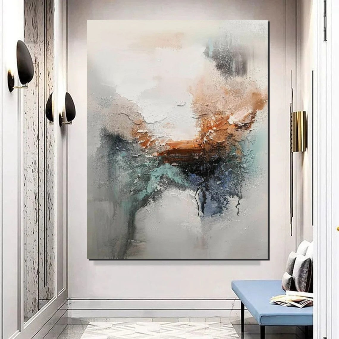 Large Canvas Painting - Acrylic Wall Art for Dining Room & Living Room Decor | Modern Contemporary Artwork | Perfect for Home, Office & Gift Giving
