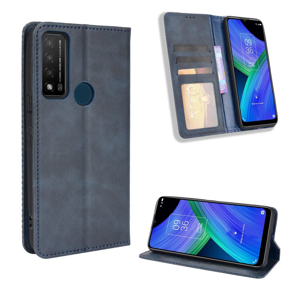 Premium PU Leather Flip Case for Cricket AT&T Radiant Max 5G & Dream 5G - Blue | Slim Protective Cover with Card Slots | Perfect for Work, Travel & Everyday Use