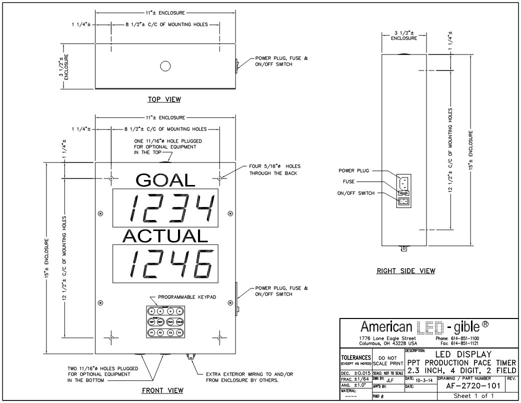 LED Andon Timer for Goal vs Actual Production Tracking - Real-Time Factory Efficiency Monitor for Manufacturing & Assembly Lines