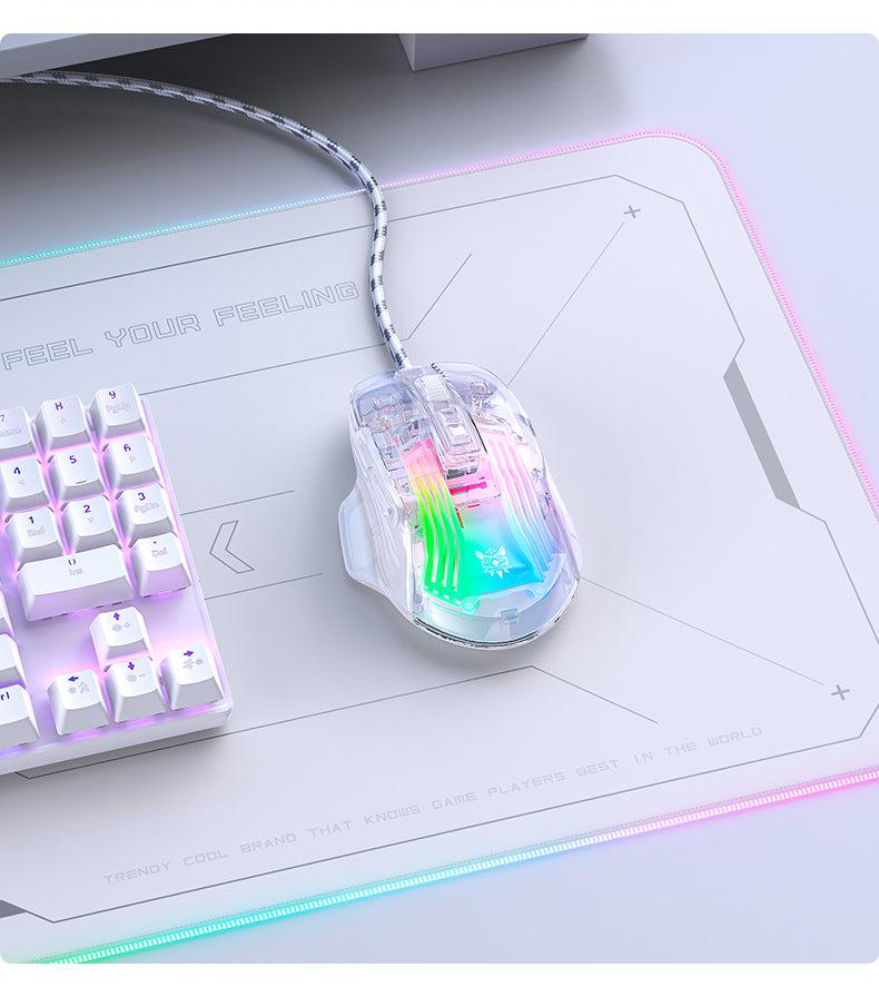 ONIKUMA CW923 RGB Wired Gaming Mouse - 12800 DPI High Precision Esports Mouse for PC & Laptop - Transparent Body Design - Perfect for FPS, MOBA & MMO Gaming