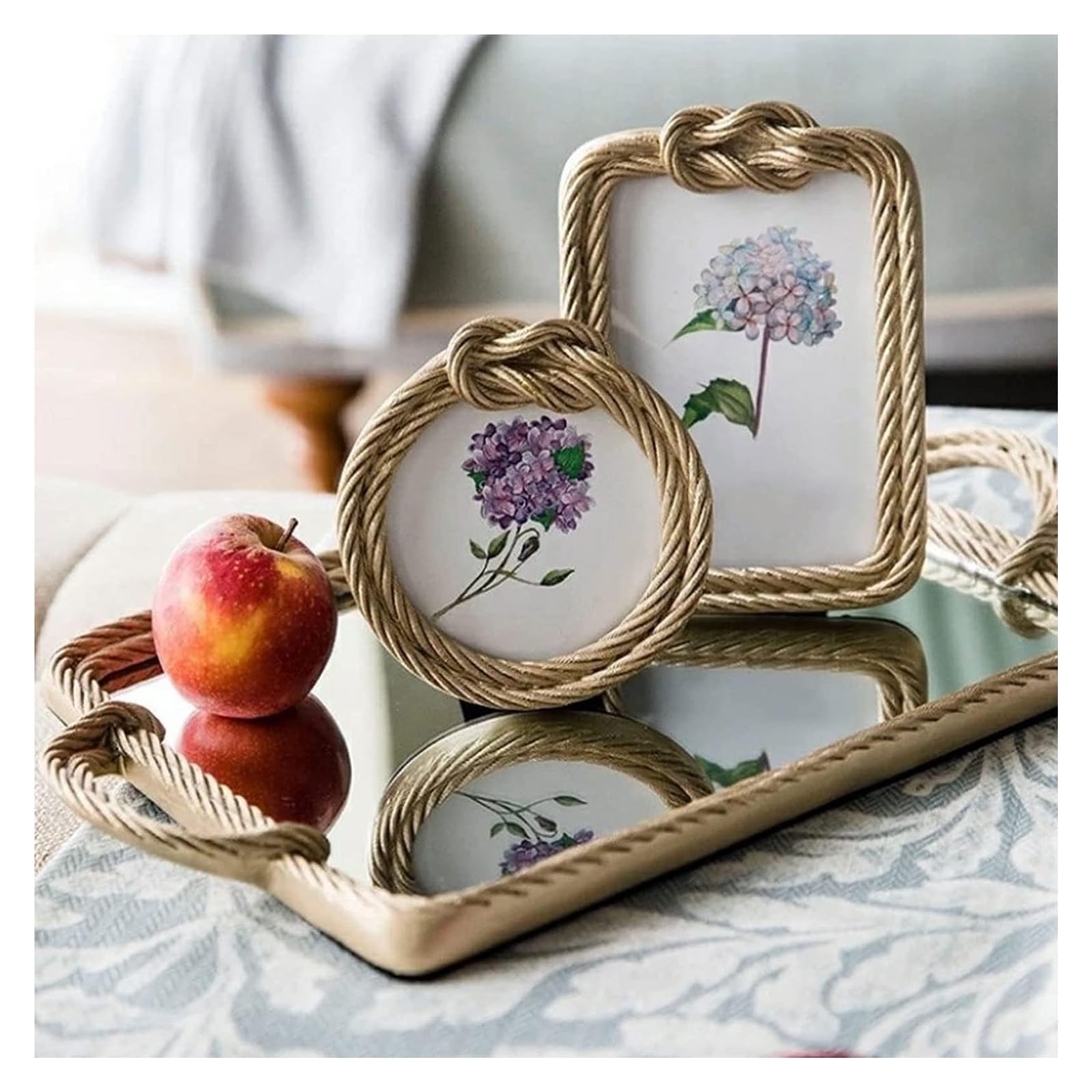 Handmade Resin & Hemp Rope Tabletop Photo Frame - 4inch & 6inch Sizes - Elegant Home & Office Decor for Wall Display, Wedding Photos, Gift Giving & Memory Keepsakes