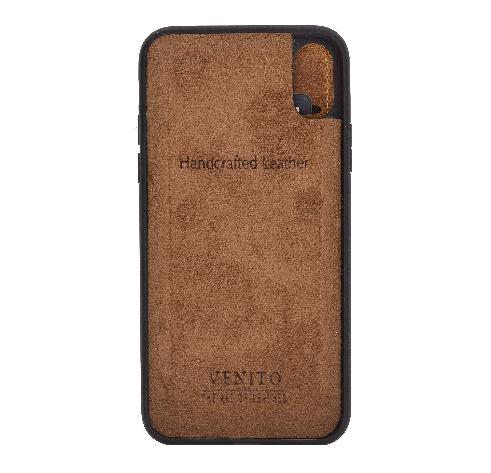 Venito Verona Genuine Leather iPhone X/XS (5.8 inch) Wallet Case with RFID Blocking - Slim Flip Cover with Card Slots - Faux Fur Leopard Print Design - Perfect for Everyday Use & Travel Protection