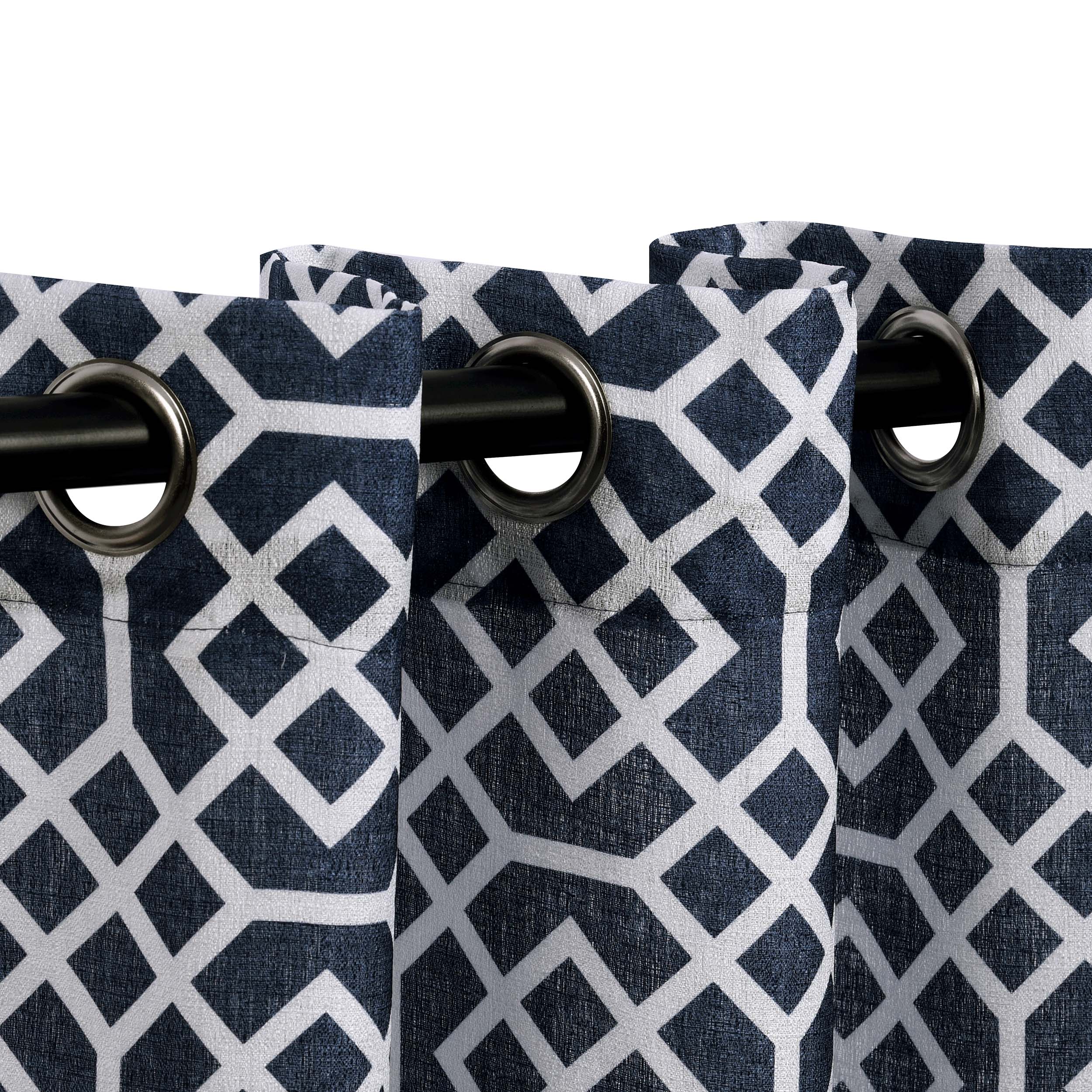 Honeycomb Sheer Curtains with Grommet Top - Light Filtering Printed Window Panels for Living Room & Bedroom