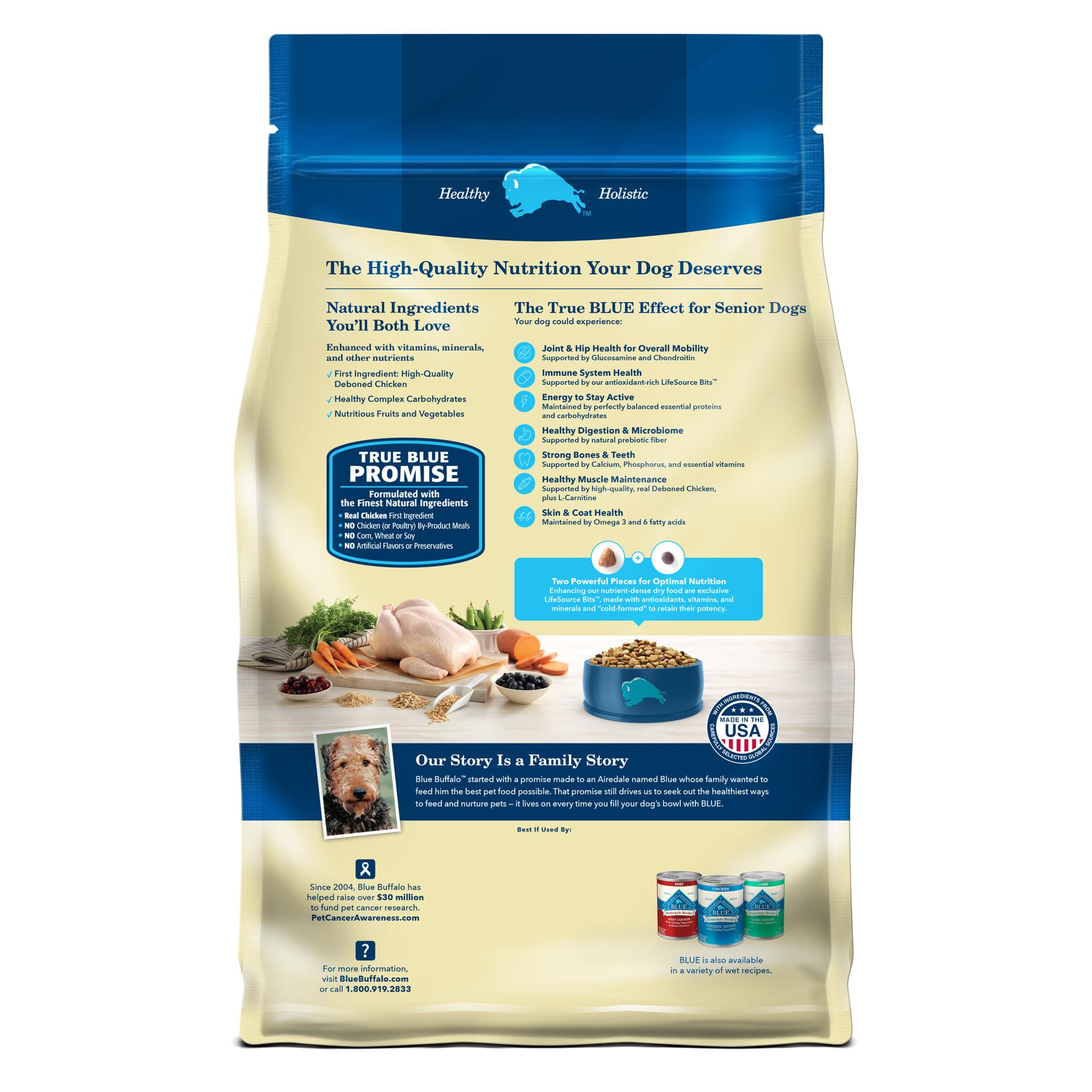 Blue Buffalo Life Protection Formula Senior Dry Dog Food for Joint Health & Mobility - Natural Chicken & Brown Rice Recipe, 34lb Bag | Ideal for Aging Dogs with Arthritis or Mobility Issues