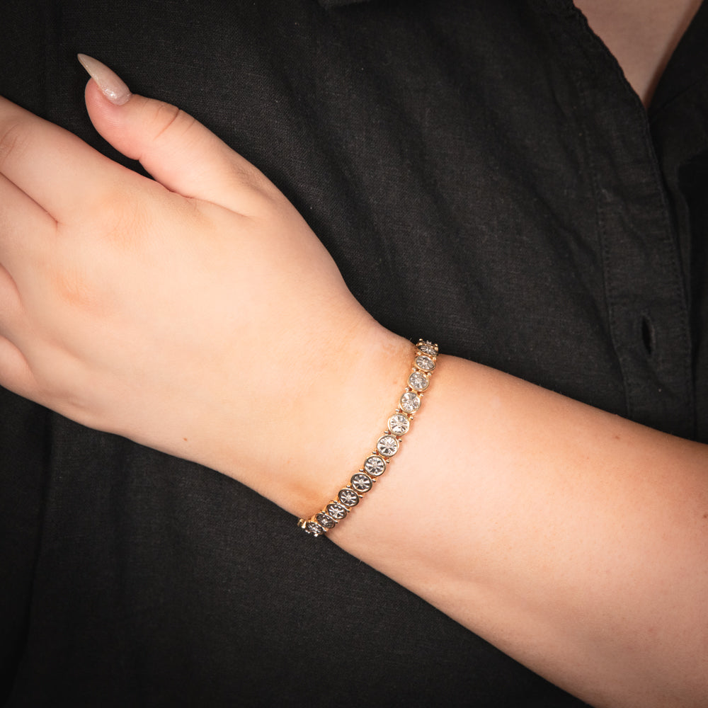 1/4 Carat Diamond Bracelet in Gold Plated Silver - Elegant Jewelry Gift for Women, Anniversary & Special Occasions