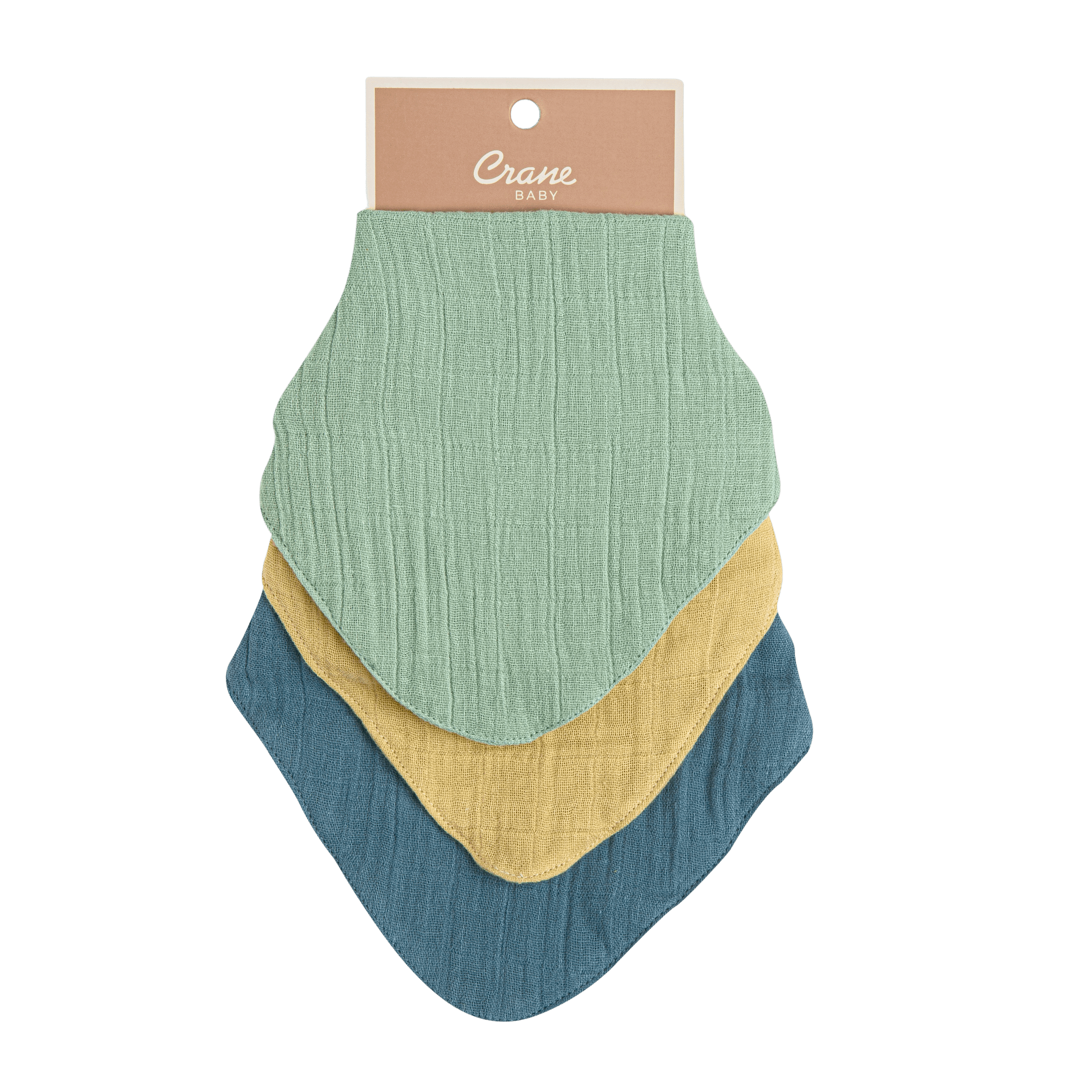 Crane Baby Muslin 3-Piece Bib Set - Soft Absorbent Drool Bibs for Newborns & Infants - Perfect for Feeding, Teething & Everyday Use - River Design