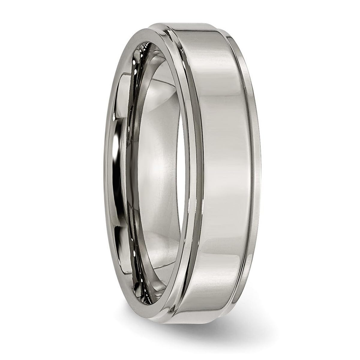 Titanium Ridged Edge 6mm Polished Band Ring for Women & Men - Durable Wedding, Engagement & Fashion Jewelry - Perfect for Everyday Wear, Gifts & Special Occasions
