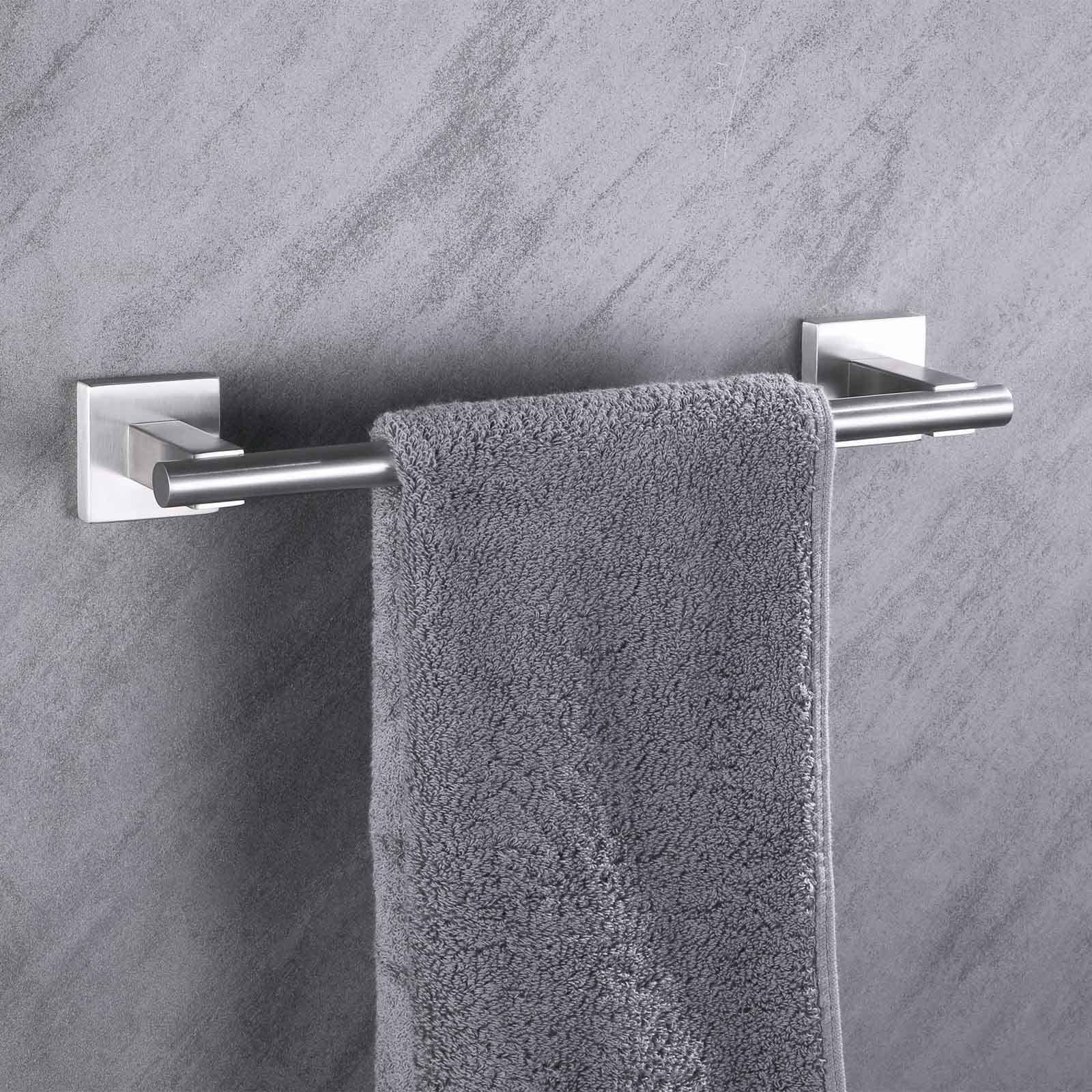 Premium Brushed Nickel SUS 304 Stainless Steel Wall Mounted Towel Bar - 13.78 Inch Bathroom Hand Towel Holder for Modern Home & Spa Decor