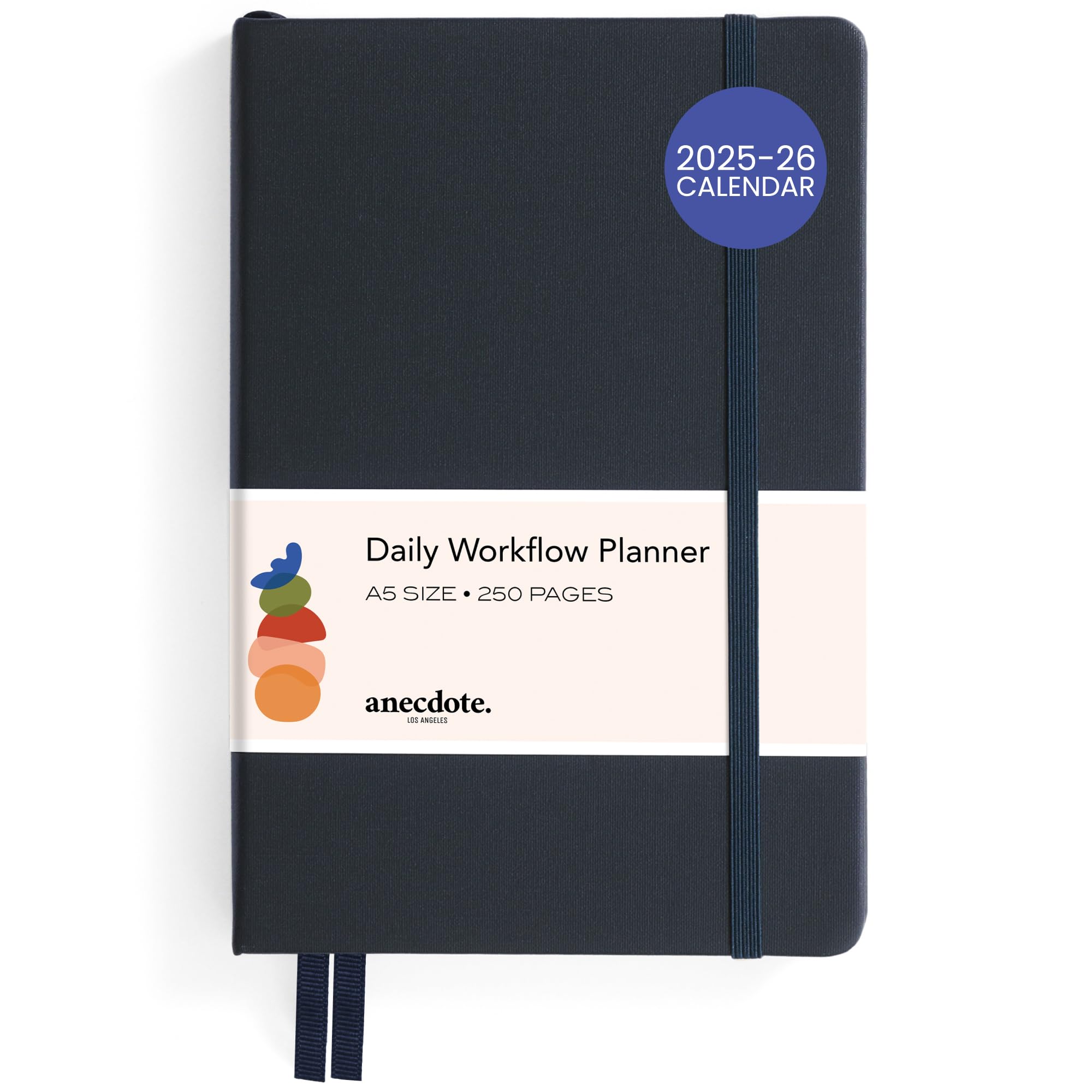 2025-2026 Anecdote Planner - Monthly Weekly Daily Goal Setting Organizer | A5 Hardcover Productivity Journal | Perfect for Work, School & Personal Success Planning | Ink Blue Design
